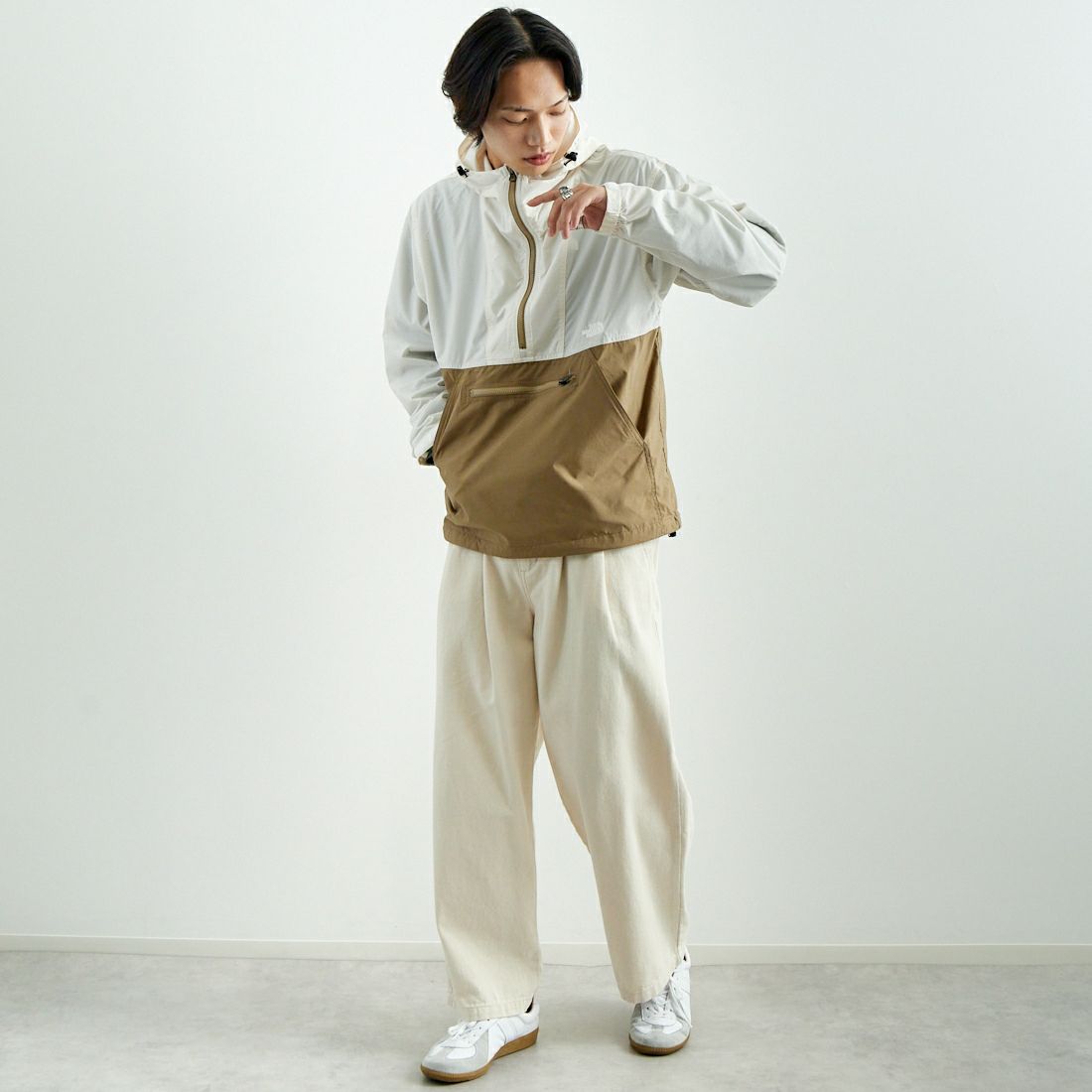 THE NORTH FACE [ザ ノースフェイス] コンパクトアノラック [NP22333] WC &&モデル身長：179cm 着用サイズ：L&&