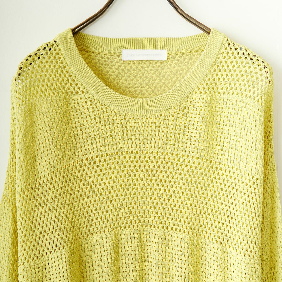 Jeans Factory Clothes [ジーンズファクトリークローズ] 透かし編みボーダーニット [116-5025] LIME