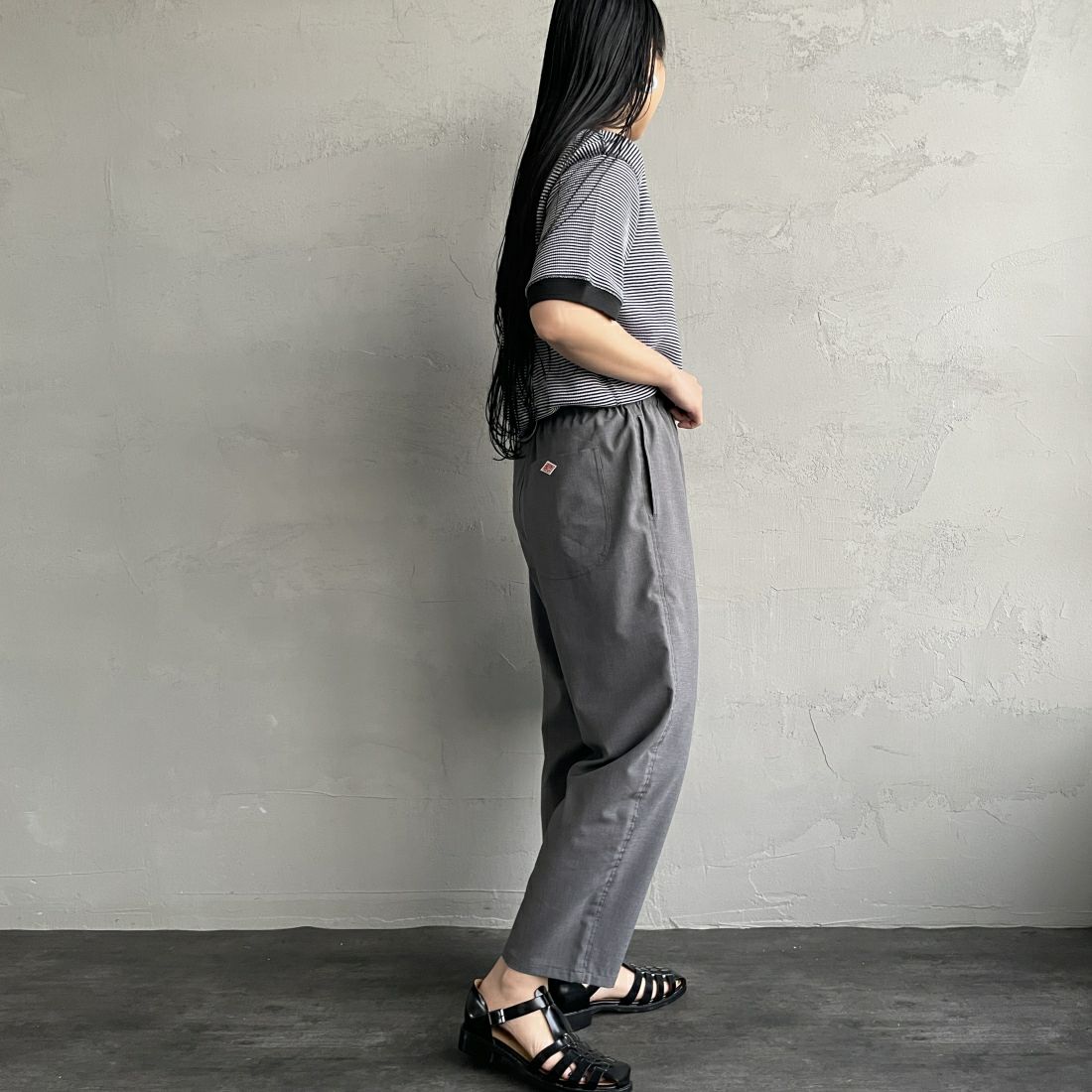 DANTON [ダントン] イージーパンツ [JD-2540WLS] GREY &&モデル身長：156cm 着用サイズ：36&&