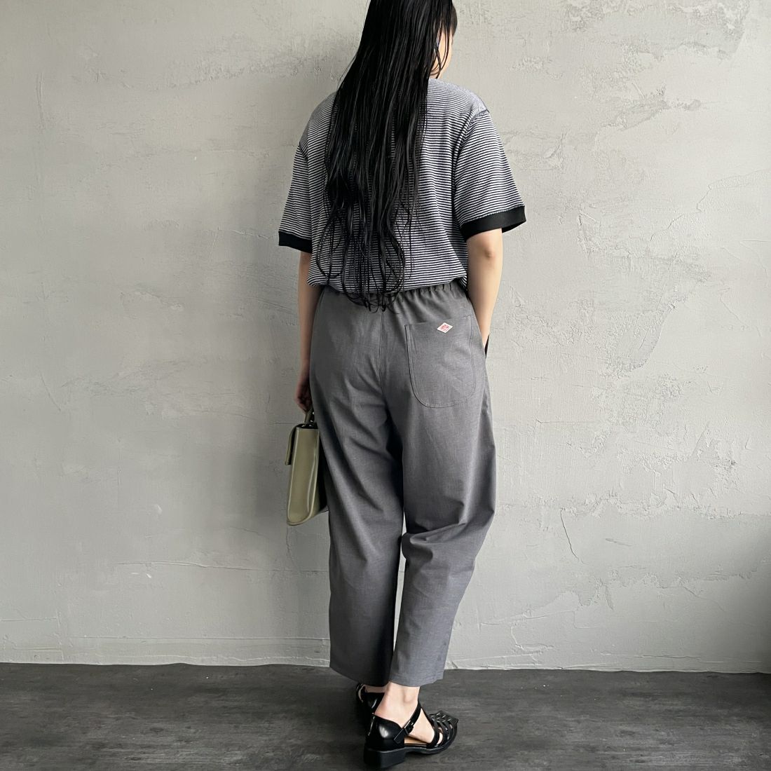 DANTON [ダントン] イージーパンツ [JD-2540WLS] GREY &&モデル身長：156cm 着用サイズ：36&&