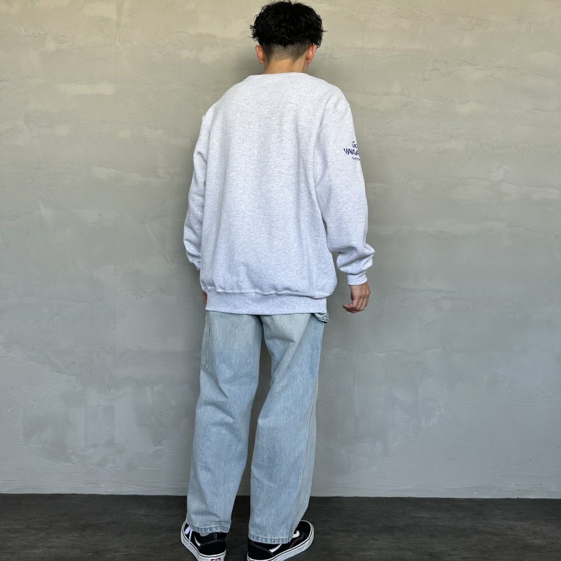 RUSSELL ATHLETIC [ラッセル アスレチック] Russell×Gary YAMAMOTO ロゴスウェット [RGY-A03] ASH &&モデル身長：168cm 着用サイズ：L&&