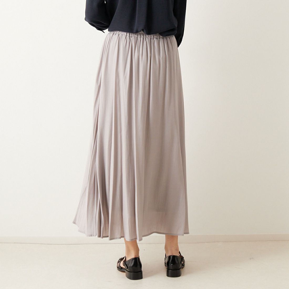 Jf Ready Made [ジェイエフレディメイド] エアリースカート [963-27201] 07 Lｸﾞﾚｰ &&モデル身長：160cm 着用サイズ：F&&