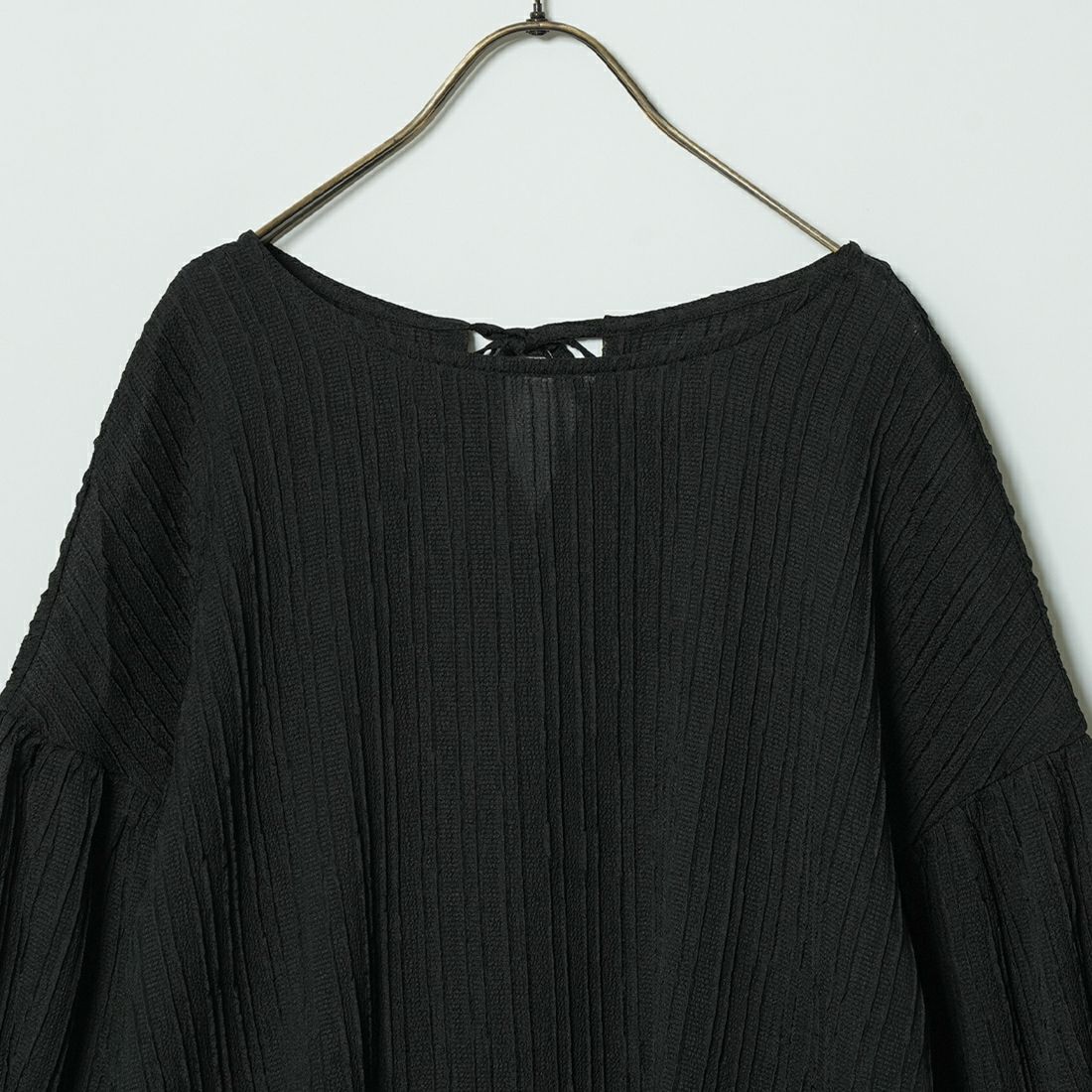 Jf Ready Made [ジェイエフレディメイド] シアーリップルバックリボンブラウス [2910309] 801 ﾌﾞﾗｯｸ