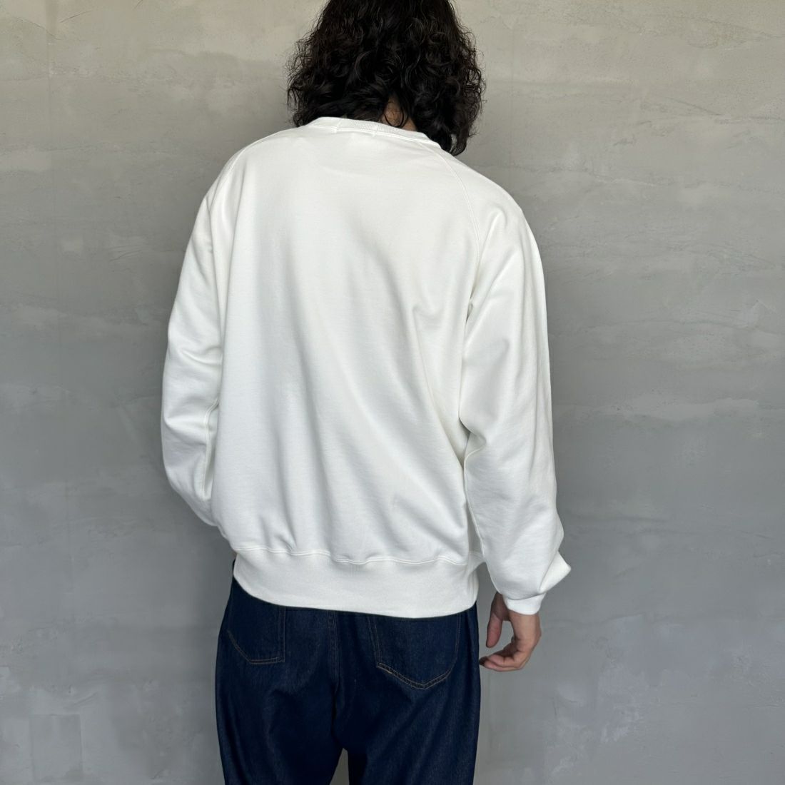 Gymphlex [ジムフレックス] スウィングスリーブ クルーネックプルオーバー [GY-C0292TCA] OFF WHITE &&モデル身長：173cm 着用サイズ：L&&