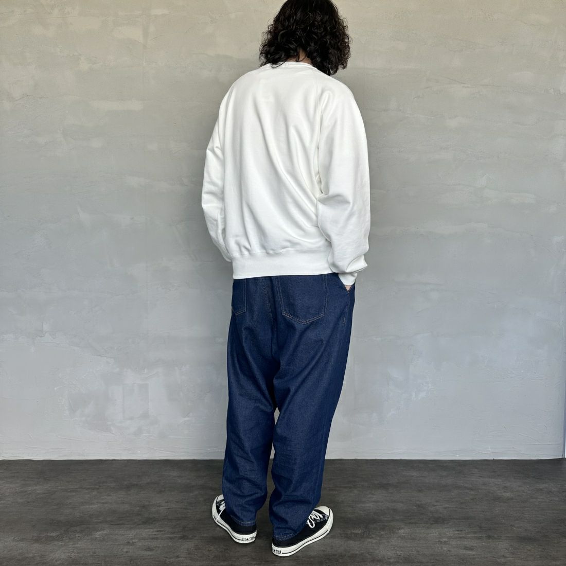 Gymphlex [ジムフレックス] スウィングスリーブ クルーネックプルオーバー [GY-C0292TCA] OFF WHITE &&モデル身長：173cm 着用サイズ：L&&