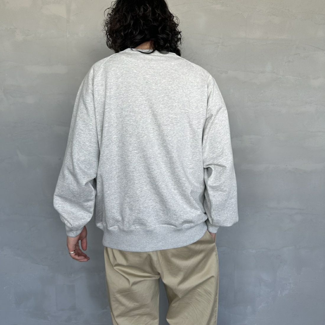 Gymphlex [ジムフレックス] スウィングスリーブ クルーネックプルオーバー [GY-C0292TCA] TOP GREY &&モデル身長：173cm 着用サイズ：L&&