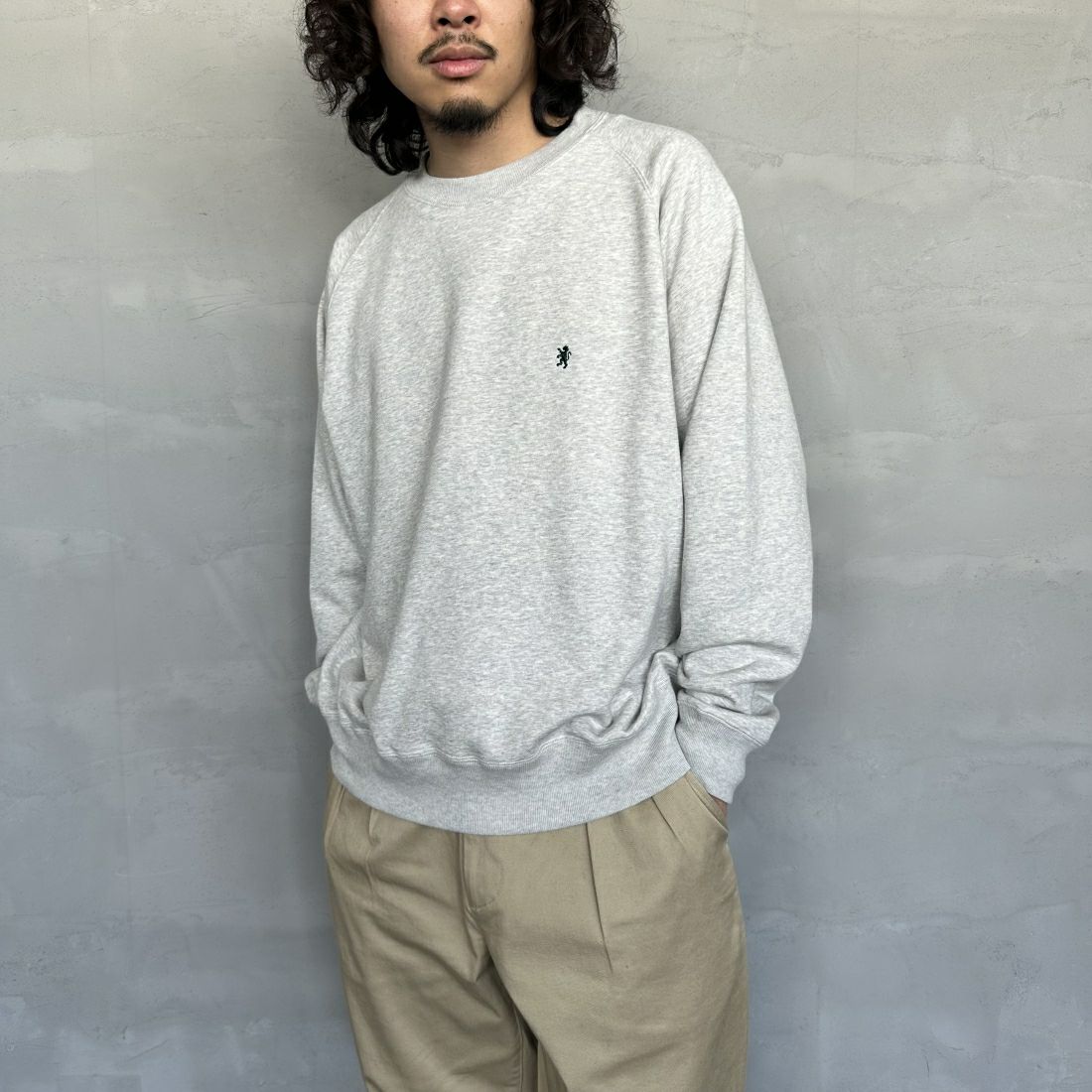 Gymphlex [ジムフレックス] スウィングスリーブ クルーネックプルオーバー [GY-C0292TCA] TOP GREY &&モデル身長：173cm 着用サイズ：L&&