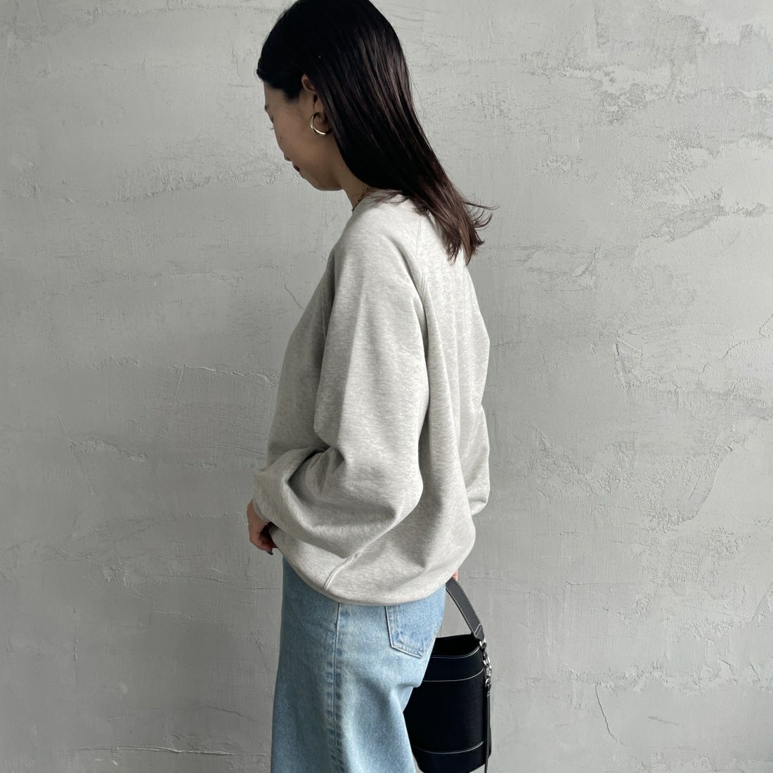 Gymphlex [ジムフレックス] スウィングスリーブ クルーネックプルオーバー [GY-C0291TCA]TOP GREY &&モデル身長：163cm 着用サイズ：12&&