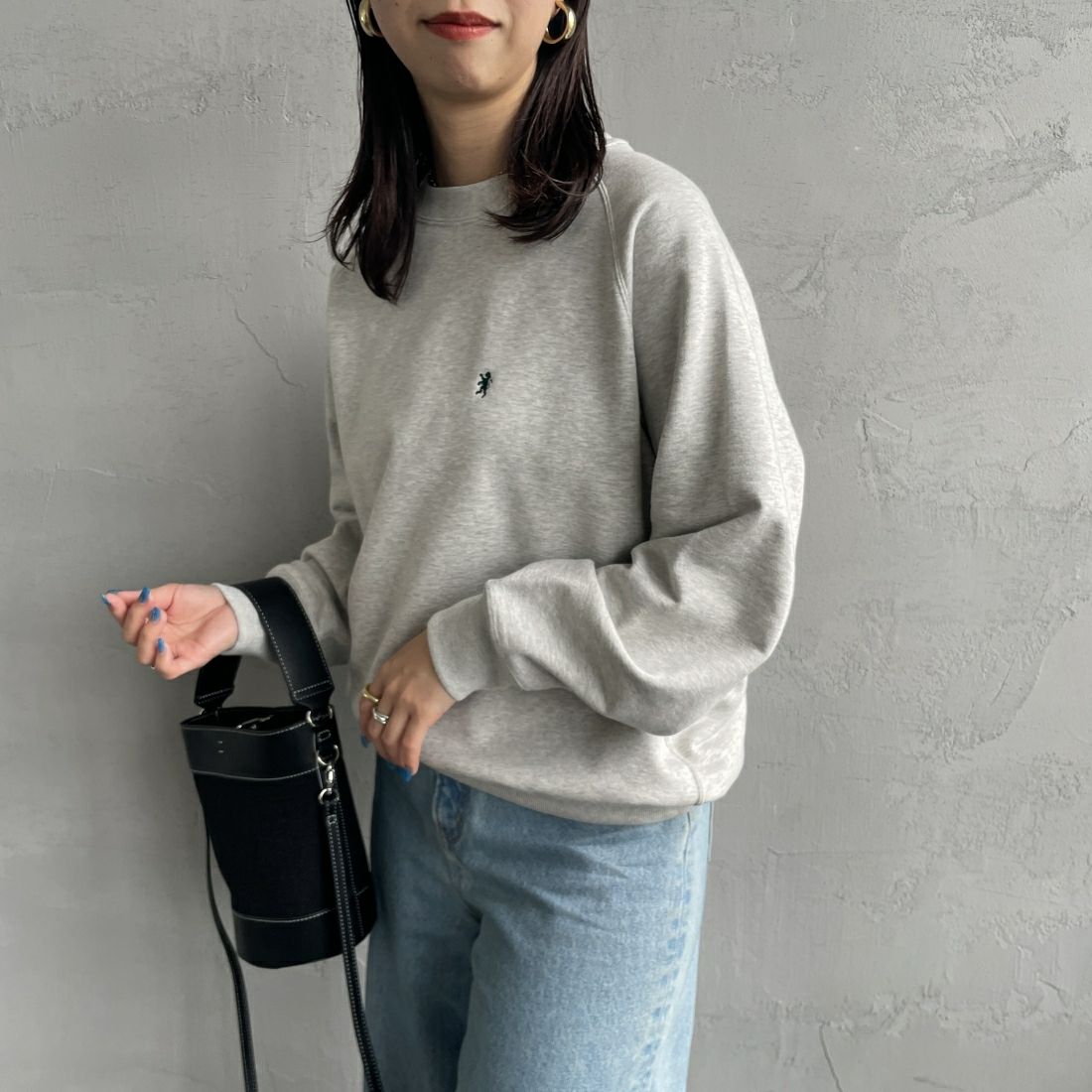 Gymphlex [ジムフレックス] スウィングスリーブ クルーネックプルオーバー [GY-C0291TCA]TOP GREY &&モデル身長：163cm 着用サイズ：12&&