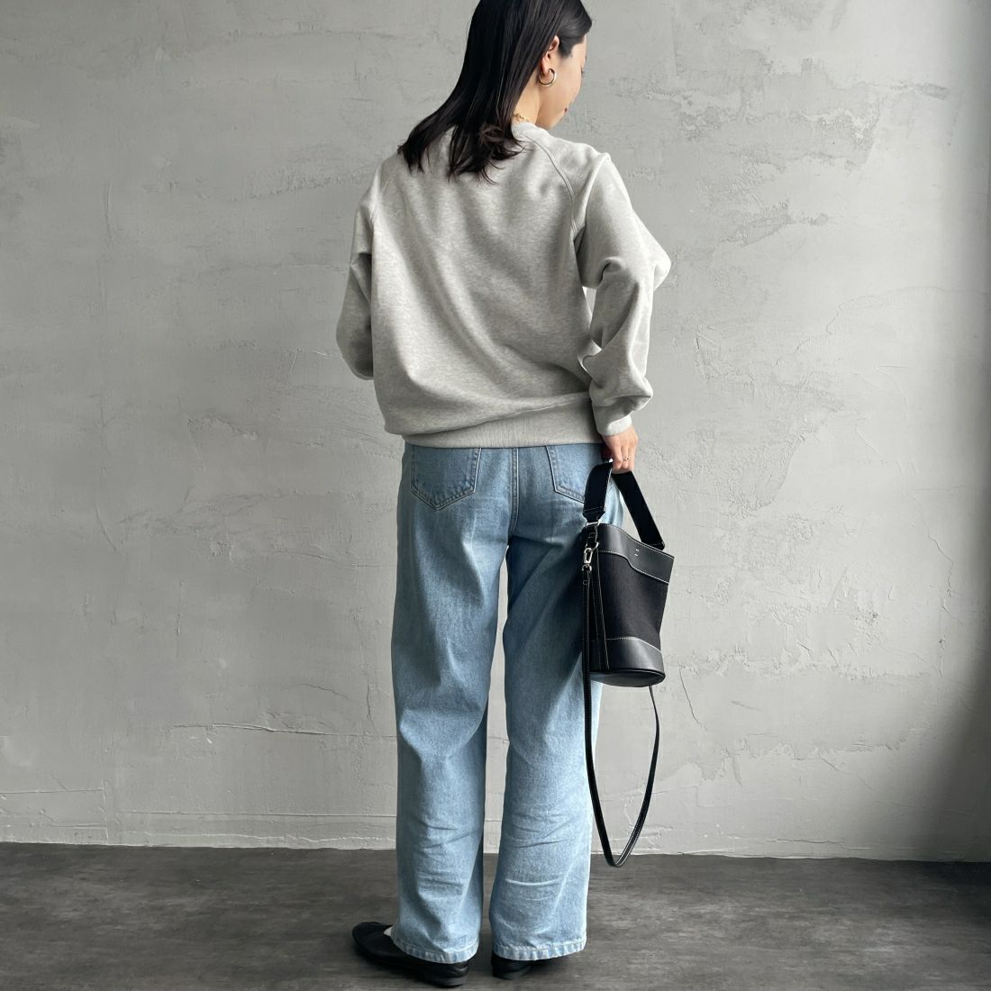 Gymphlex [ジムフレックス] スウィングスリーブ クルーネックプルオーバー [GY-C0291TCA]TOP GREY &&モデル身長：163cm 着用サイズ：12&&