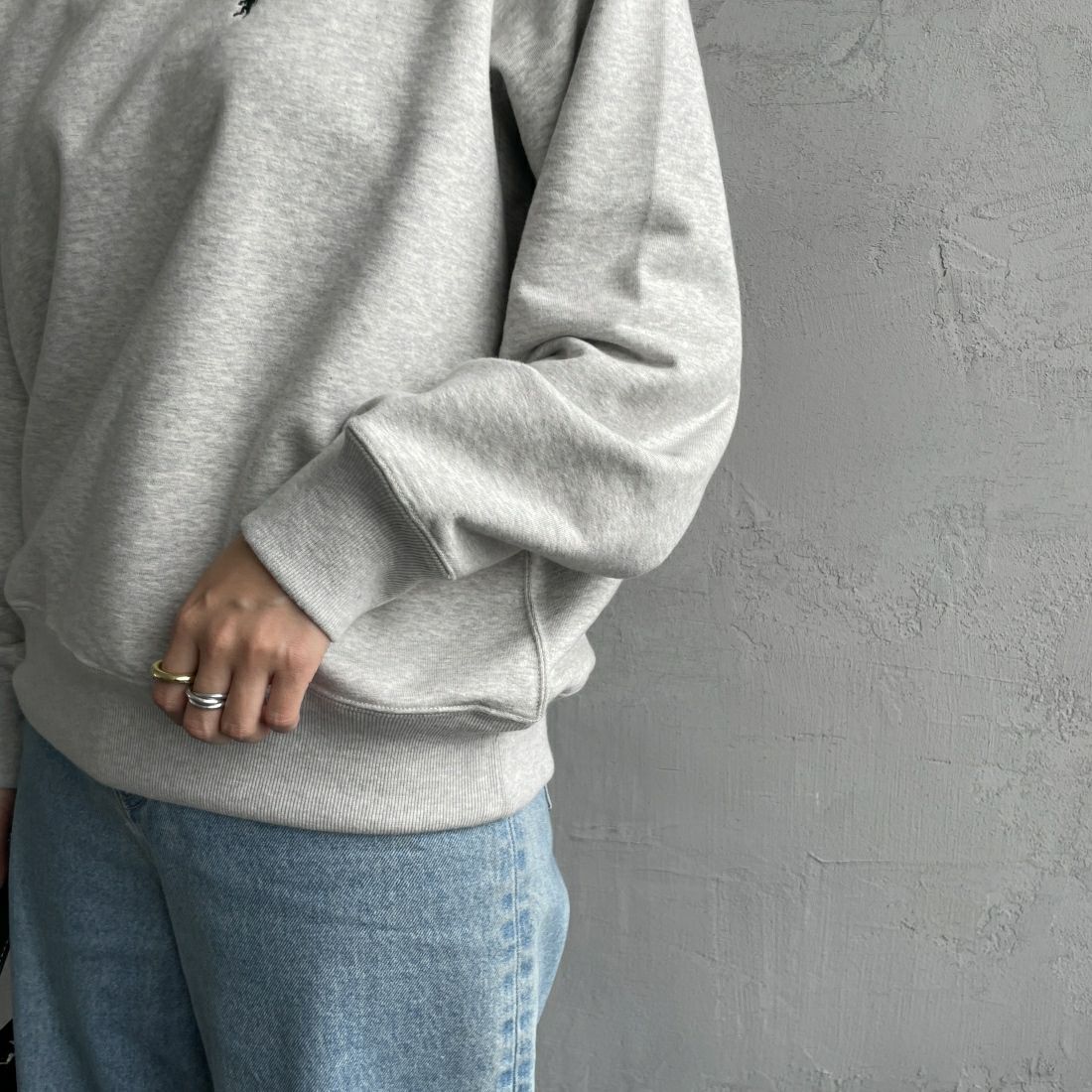 Gymphlex [ジムフレックス] スウィングスリーブ クルーネックプルオーバー [GY-C0291TCA]TOP GREY &&モデル身長：163cm 着用サイズ：12&&