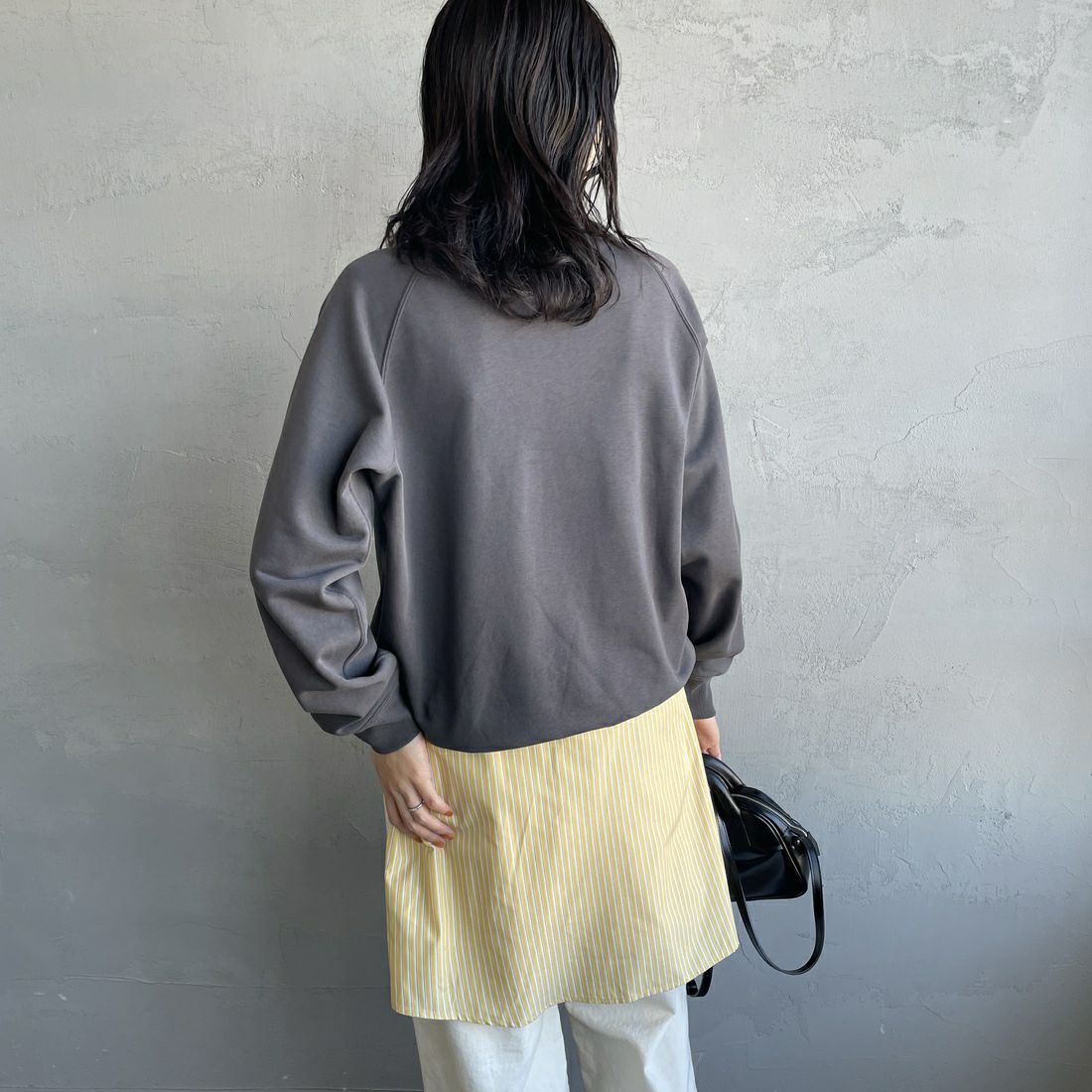 Gymphlex [ジムフレックス] スウィングスリーブ クルーネックプルオーバー [GY-C0291TCA] CHARCOAL &&モデル身長：160cm 着用サイズ：12&&