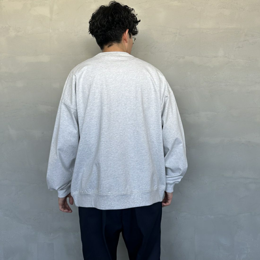 Gymphlex [ジムフレックス] ロゴ刺繍 ロングスリーブTシャツ [GY-C0102HWJ] H.LT.GREY &&モデル身長：168cm 着用サイズ：L&&