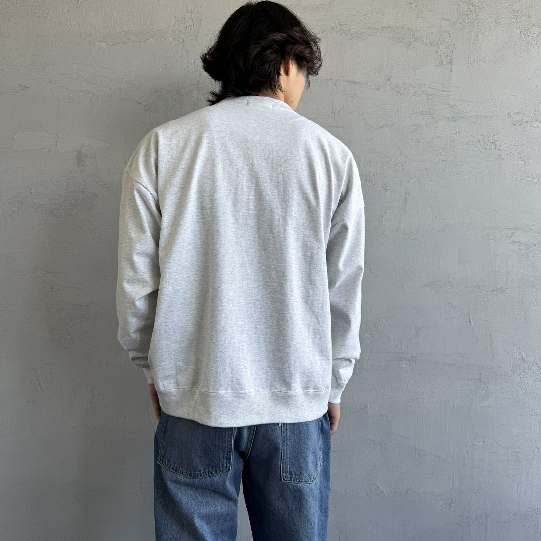 Gymphlex [ジムフレックス] ロゴ刺繍 ロングスリーブTシャツ [GY-C0102HWJ] H.LT.GREY &&モデル身長：179cm 着用サイズ：L&&