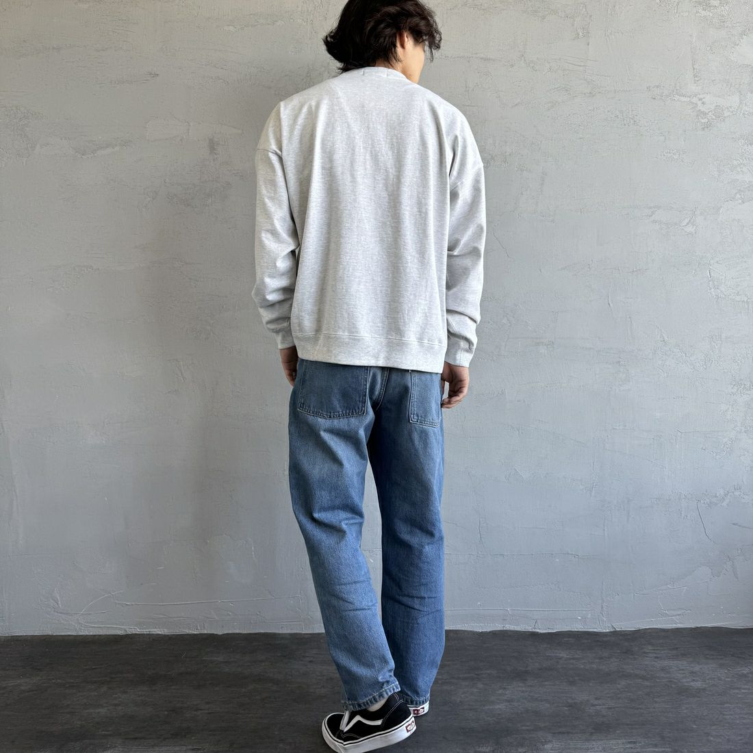 Gymphlex [ジムフレックス] ロゴ刺繍 ロングスリーブTシャツ [GY-C0102HWJ] H.LT.GREY &&モデル身長：179cm 着用サイズ：L&&