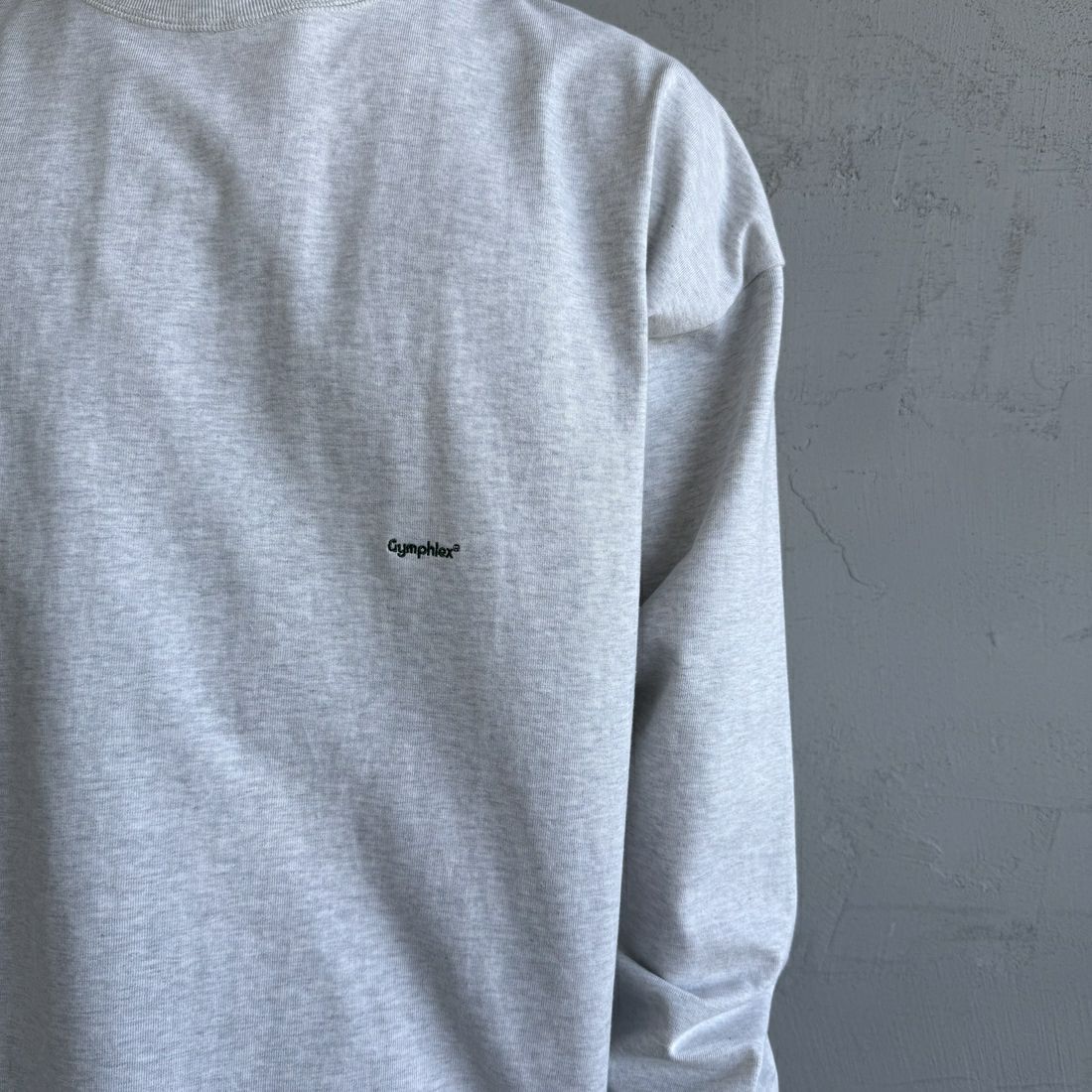 Gymphlex [ジムフレックス] ロゴ刺繍 ロングスリーブTシャツ [GY-C0102HWJ] H.LT.GREY