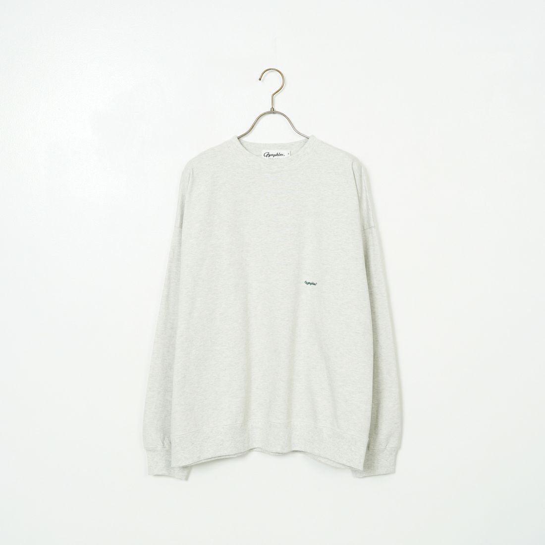 Gymphlex [ジムフレックス] ロゴ刺繍 ロングスリーブTシャツ [GY-C0102HWJ] H.LT.GREY