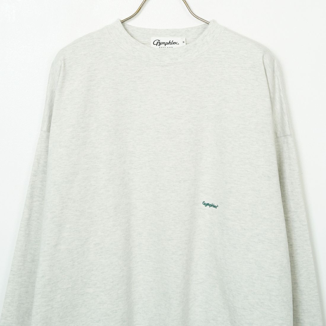 Gymphlex [ジムフレックス] ロゴ刺繍 ロングスリーブTシャツ [GY-C0102HWJ] H.LT.GREY