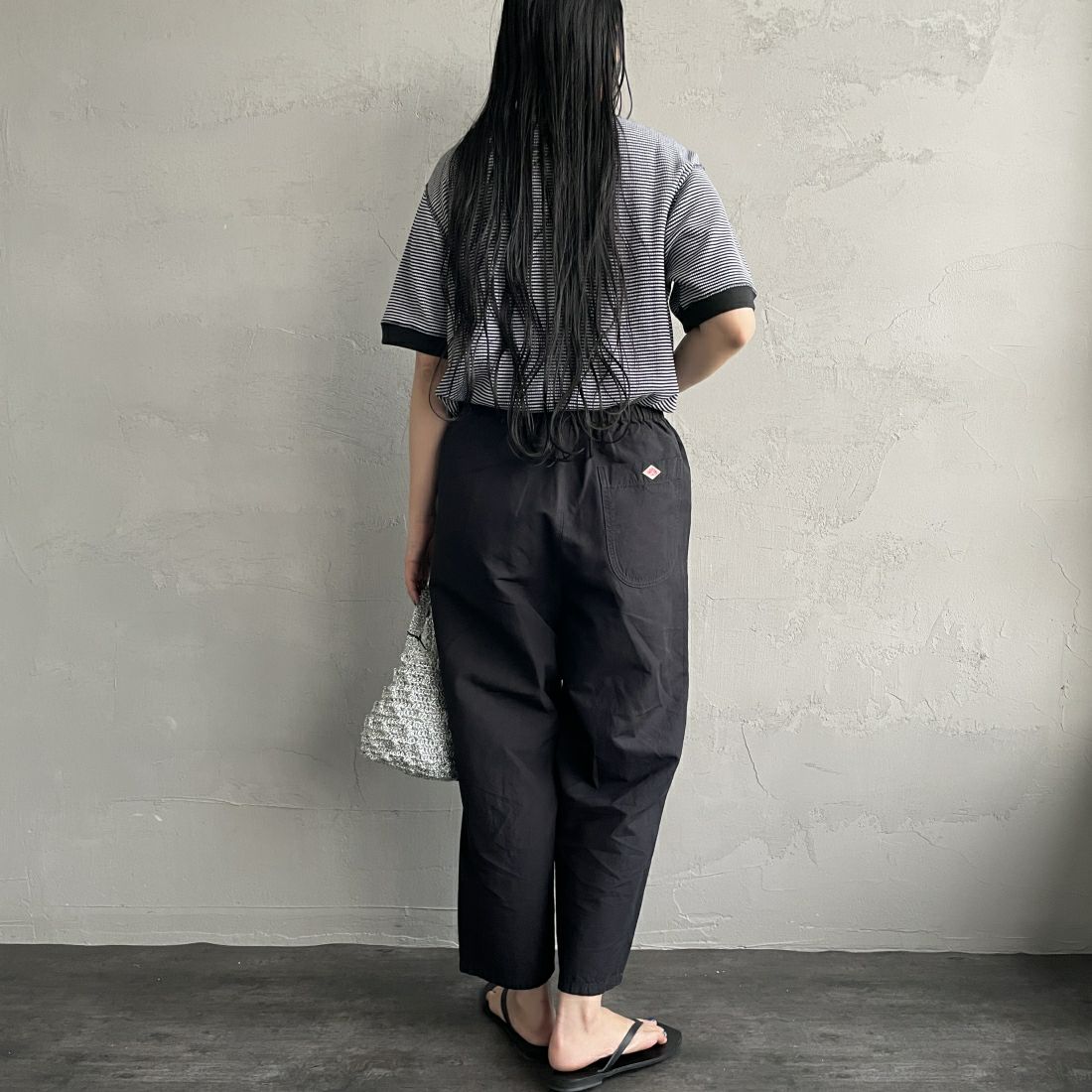 DANTON [ダントン] イージーパンツ [JD-2540WEL] BLACK &&モデル身長：156cm 着用サイズ：36&&