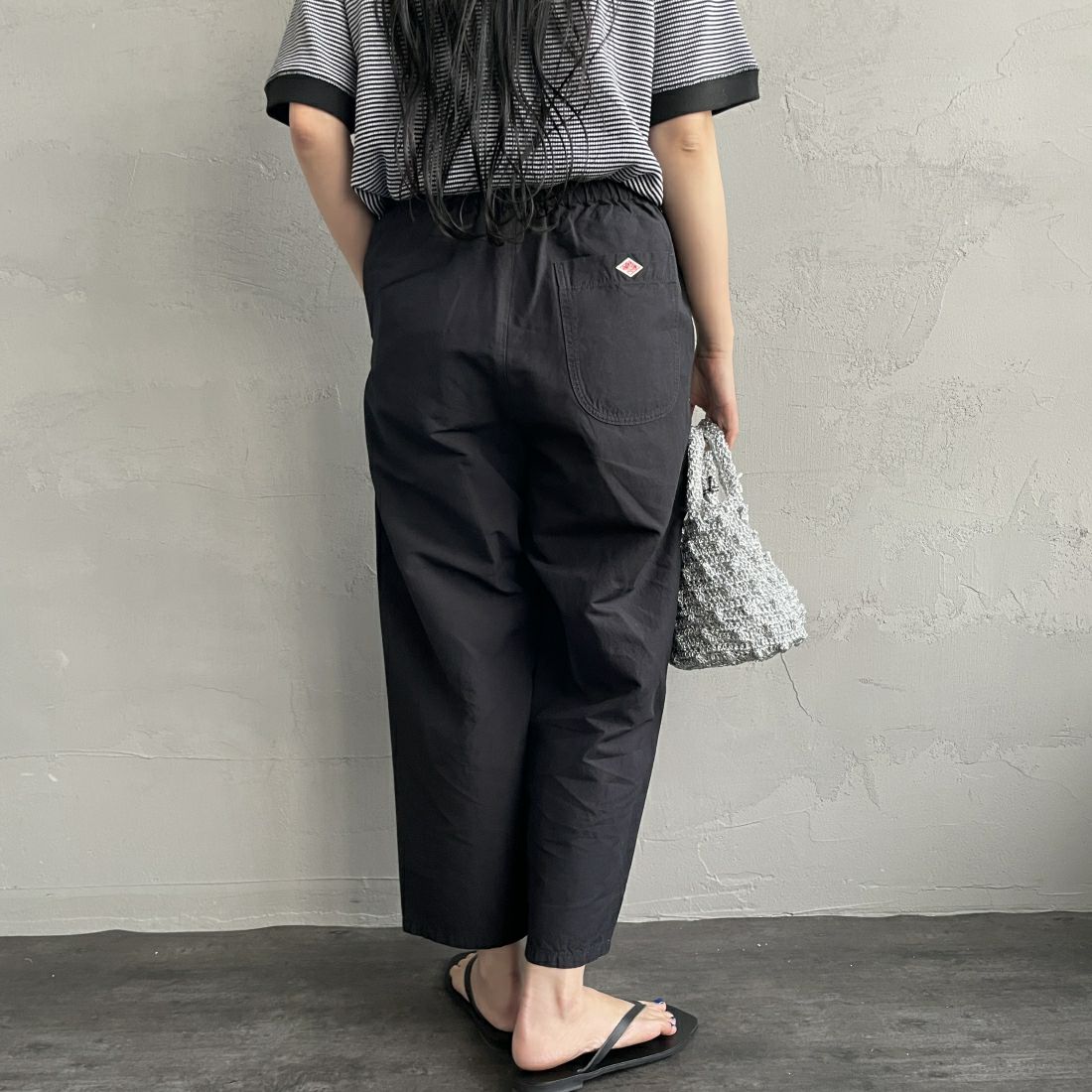 DANTON [ダントン] イージーパンツ [JD-2540WEL] BLACK &&モデル身長：156cm 着用サイズ：36&&