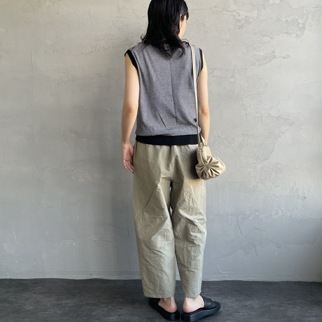 DANTON [ダントン] イージーパンツ [JD-2540WEL] OLIVE&&モデル身長：160cm 着用サイズ：36&&