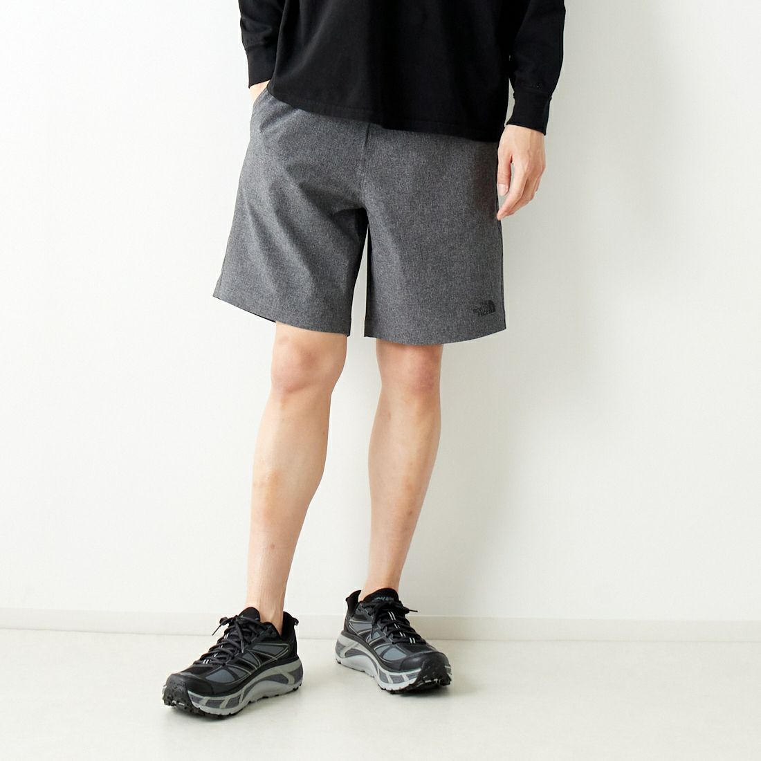 THE NORTH FACE [ザ ノースフェイス] トレーニングリブショーツ [NB72284] ZC &&モデル身長：182cm 着用サイズ L&&