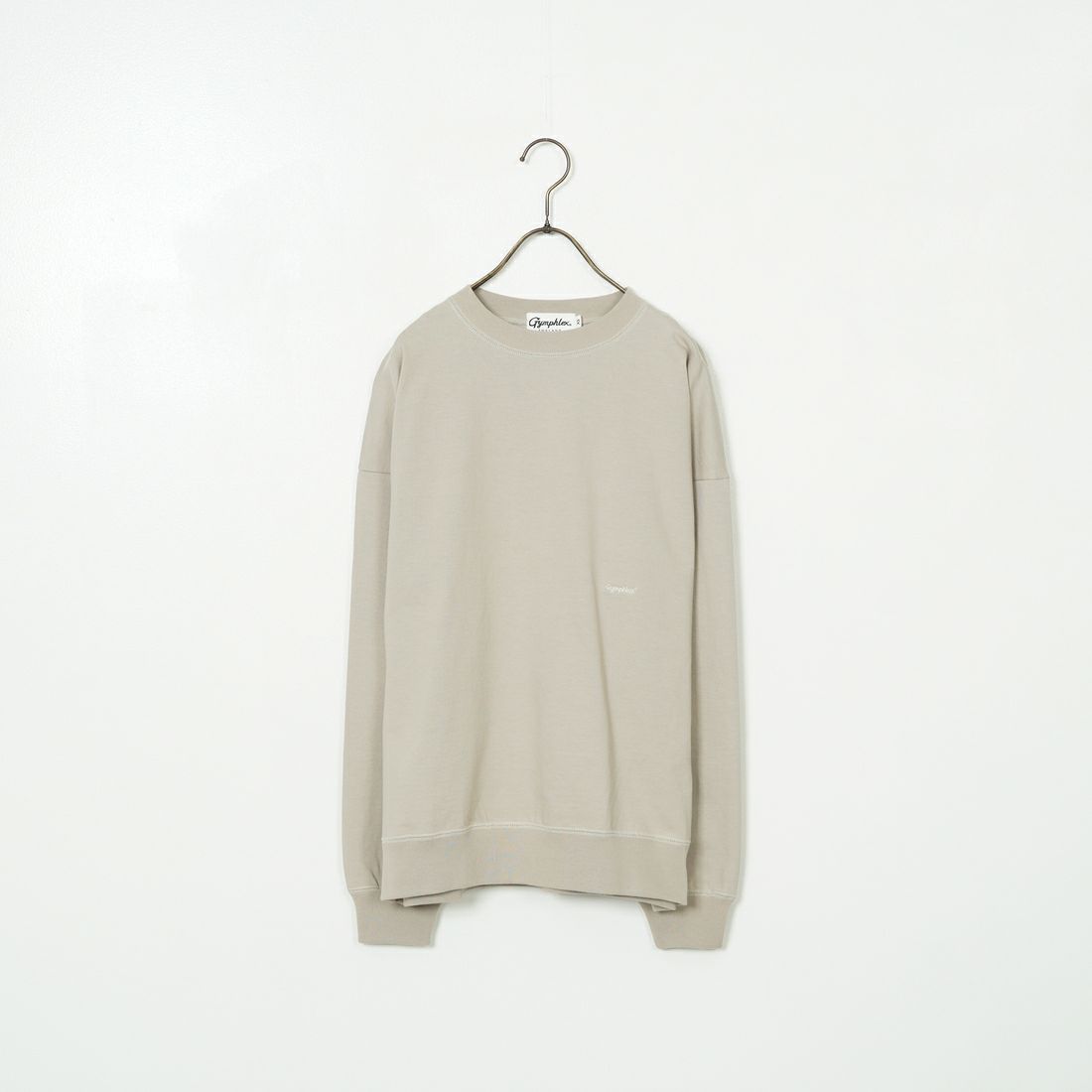Gymphlex [ジムフレックス] ロゴ刺繍 ロングスリーブTシャツ [GY-C0102HWJ] GREIGE