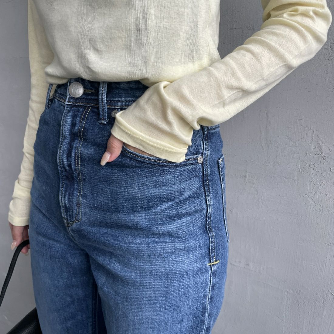 YANUK [ヤヌーク] ボーイズストレート LEA/レア [57141231] WFB&&モデル身長：163cm　着用サイズ：24&&