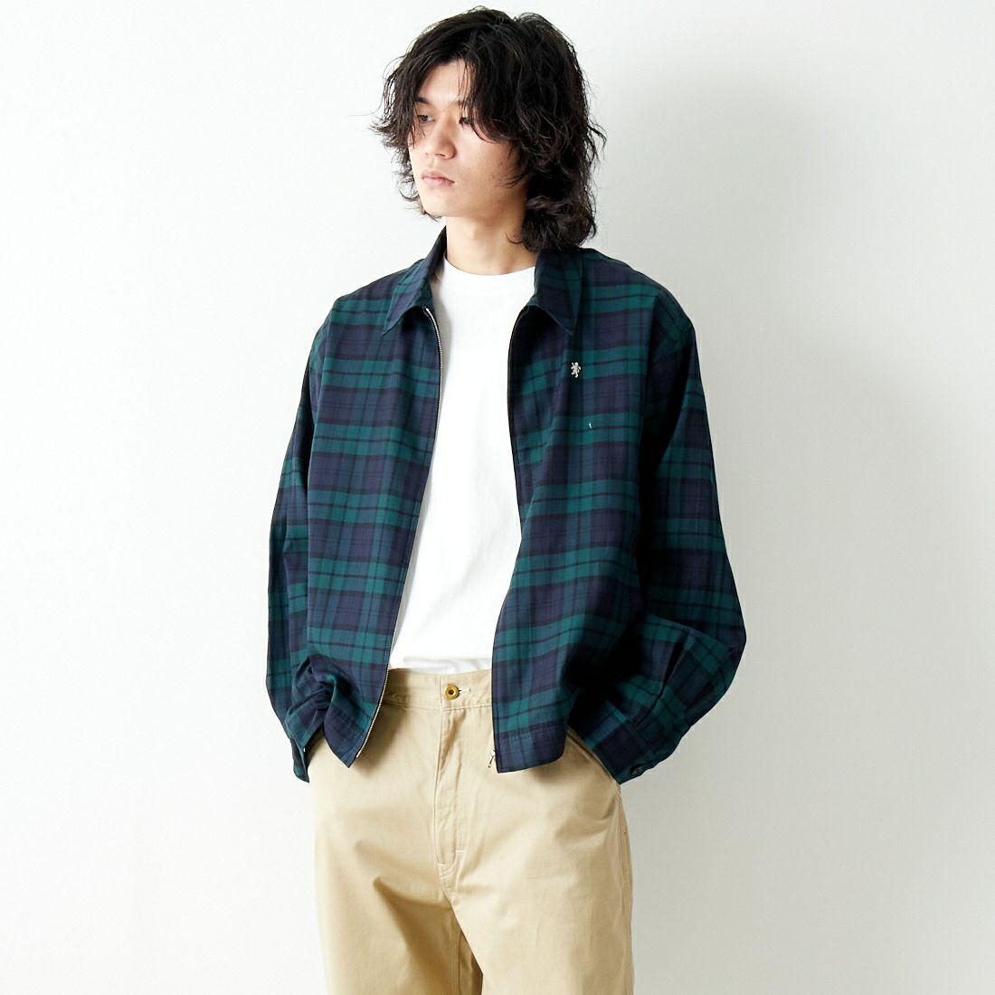 NAVY CHECK&&モデル身長：182cm 着用サイズ：L&&