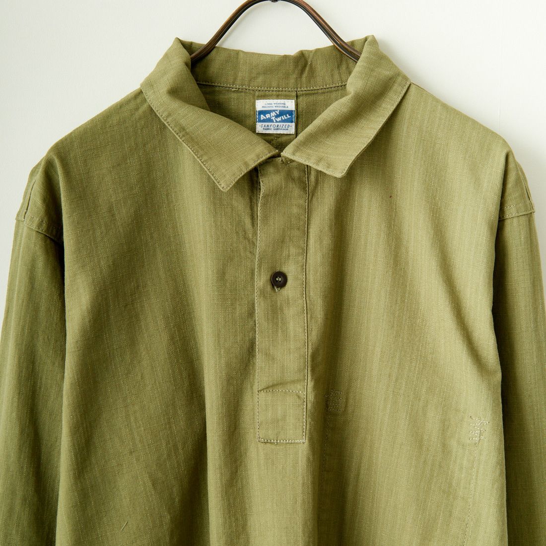ARMY TWILL SANFORIZED [アーミーツイル サンフォライズド] コットンスラブ プルオーバーシャツ [AM-2417005] KHAKI