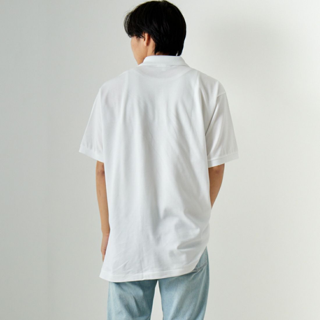 LACOSTE [ラコステ] クラシックフィット ポロシャツ [L1212] 001 WHITE &&モデル身長：179cm 着用サイズ：8&&