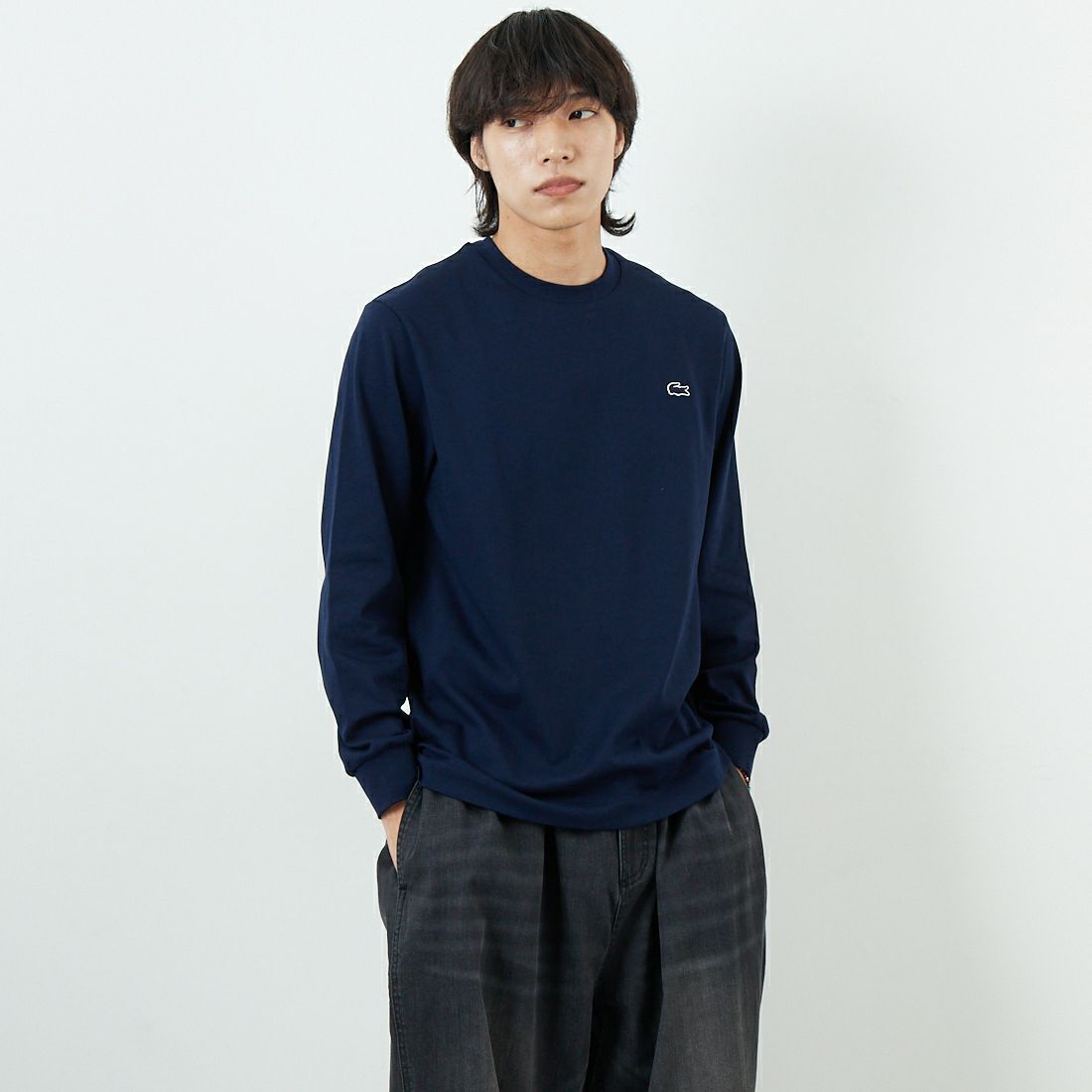 80年代初期 フレラコ　ロングスリーブ　ブラック　サイズ5 LACOSTE LACOSTE（ラコステ） 古着 80年代 CHEMISE フレンチラコステ Vネック