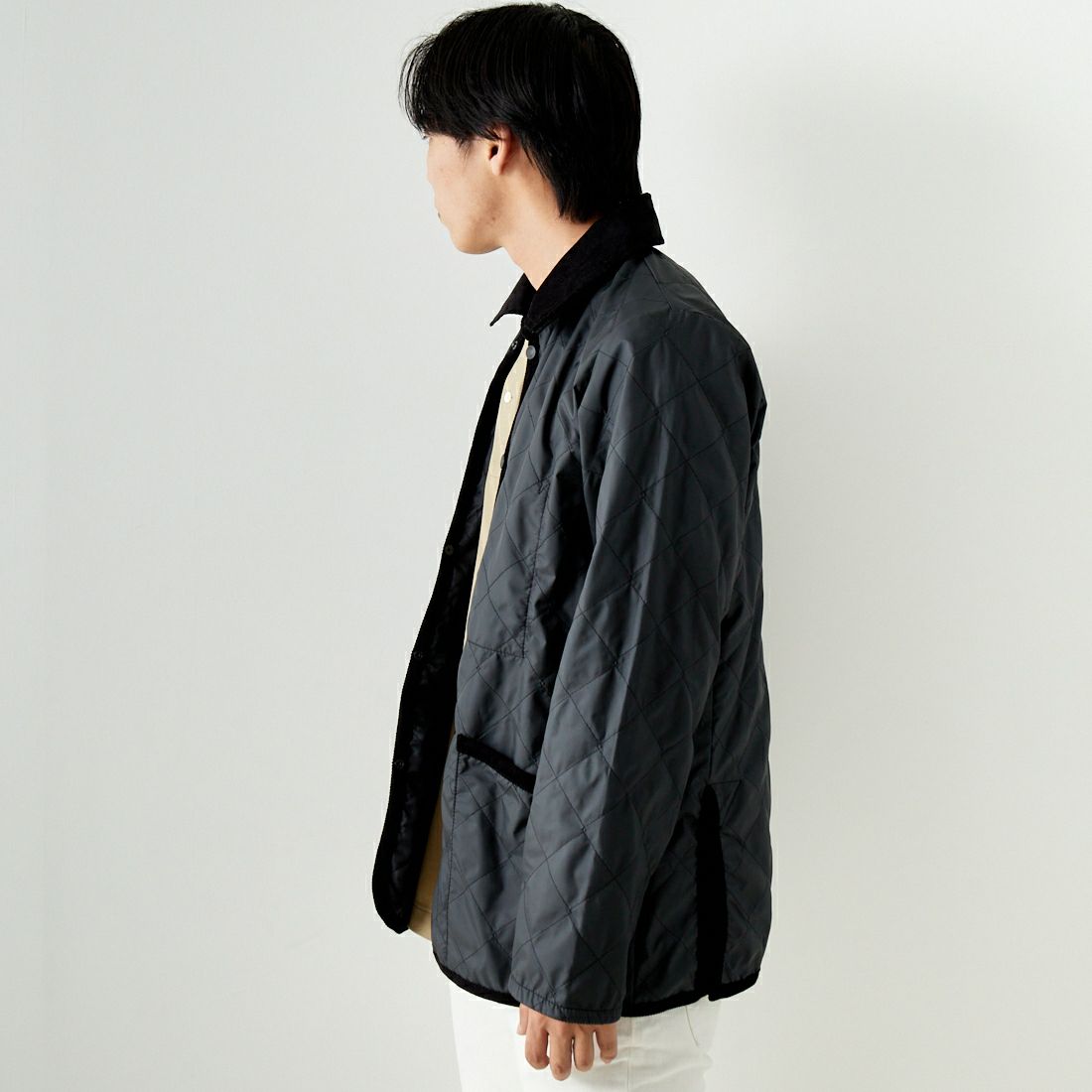 LAVENHAM [ラベンハム] アンワディッド レイドン キルティングジャケット [LV7019] G95 LAMP B &&モデル身長：179cm 着用サイズ：L&&