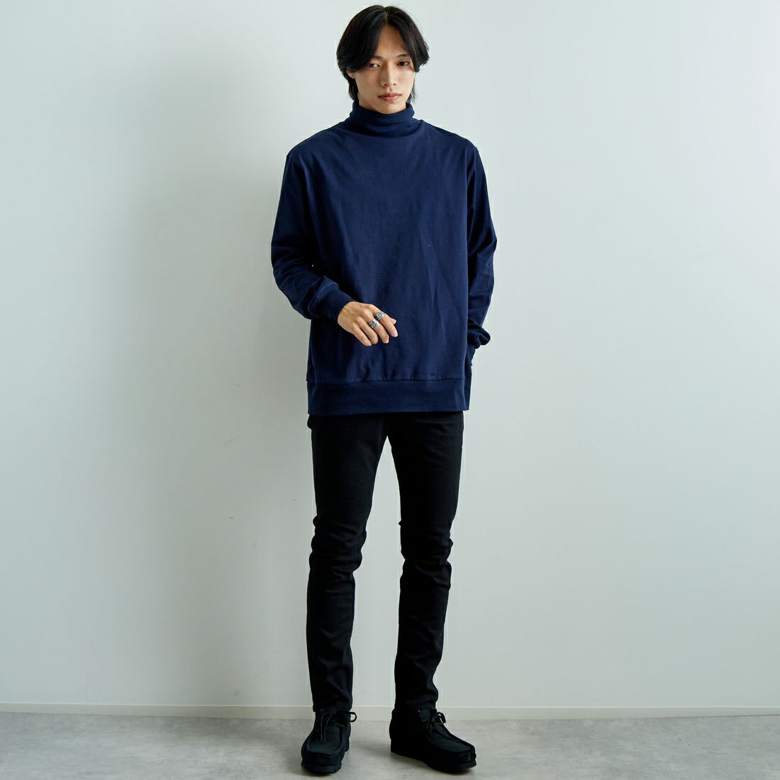 YANUK [ヤヌーク] スリムテーパード VINCENT2/ヴィンセント2 [57241012] BLK &&モデル身長：179cm 着用サイズ：29&&