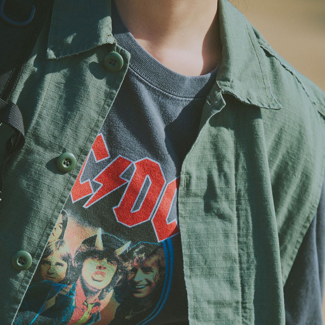ROTHCO [ロスコ] BDUノースリーブシャツジャケット [BDSH-NOSLEEVE] OLIVE&&モデル身長：165cm 着用サイズ：L&&