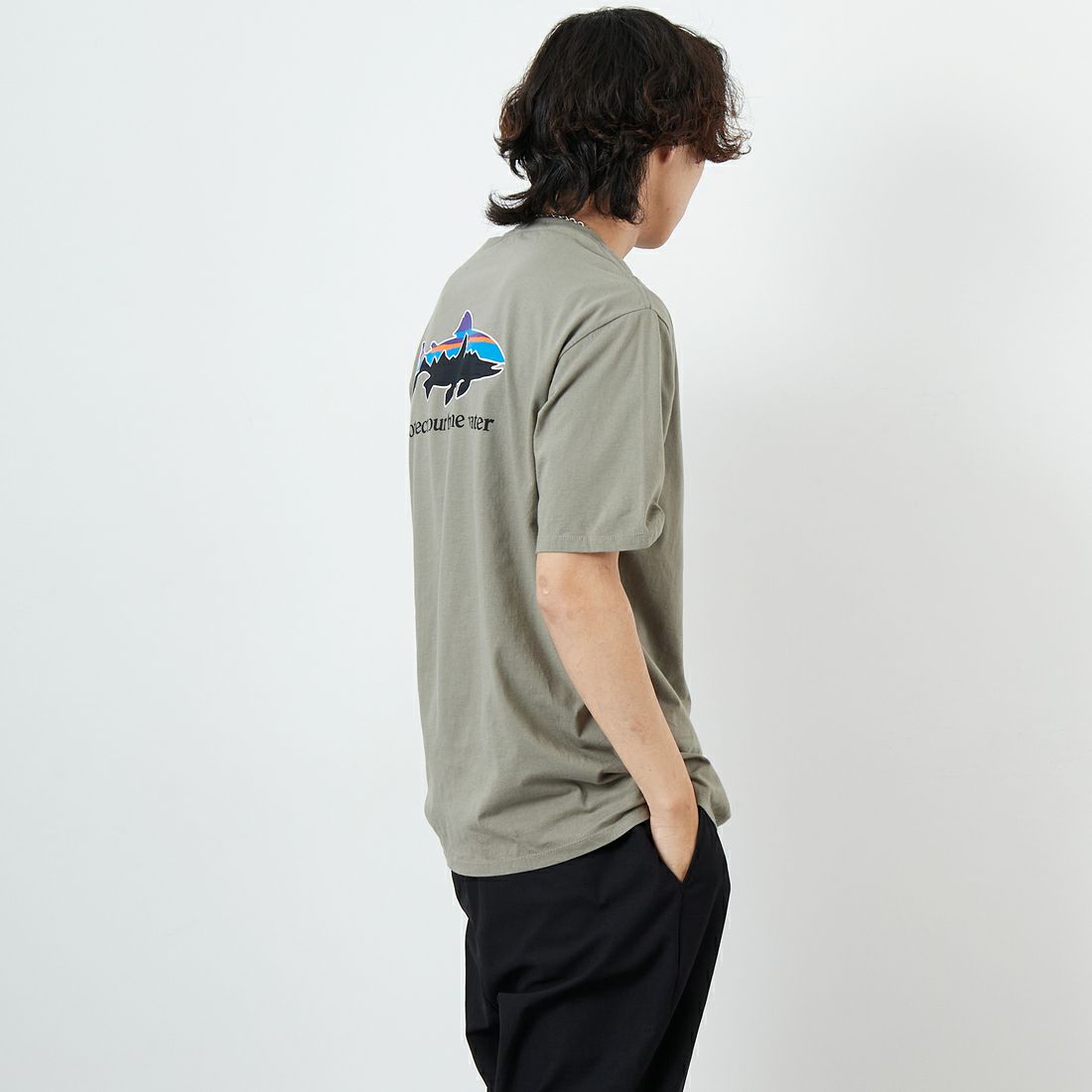 patagonia [パタゴニア] ホーム ウォータートラウト オーガニックTシャツ [37547] RVGN &&モデル身長：179cm 着用サイズ：L&&