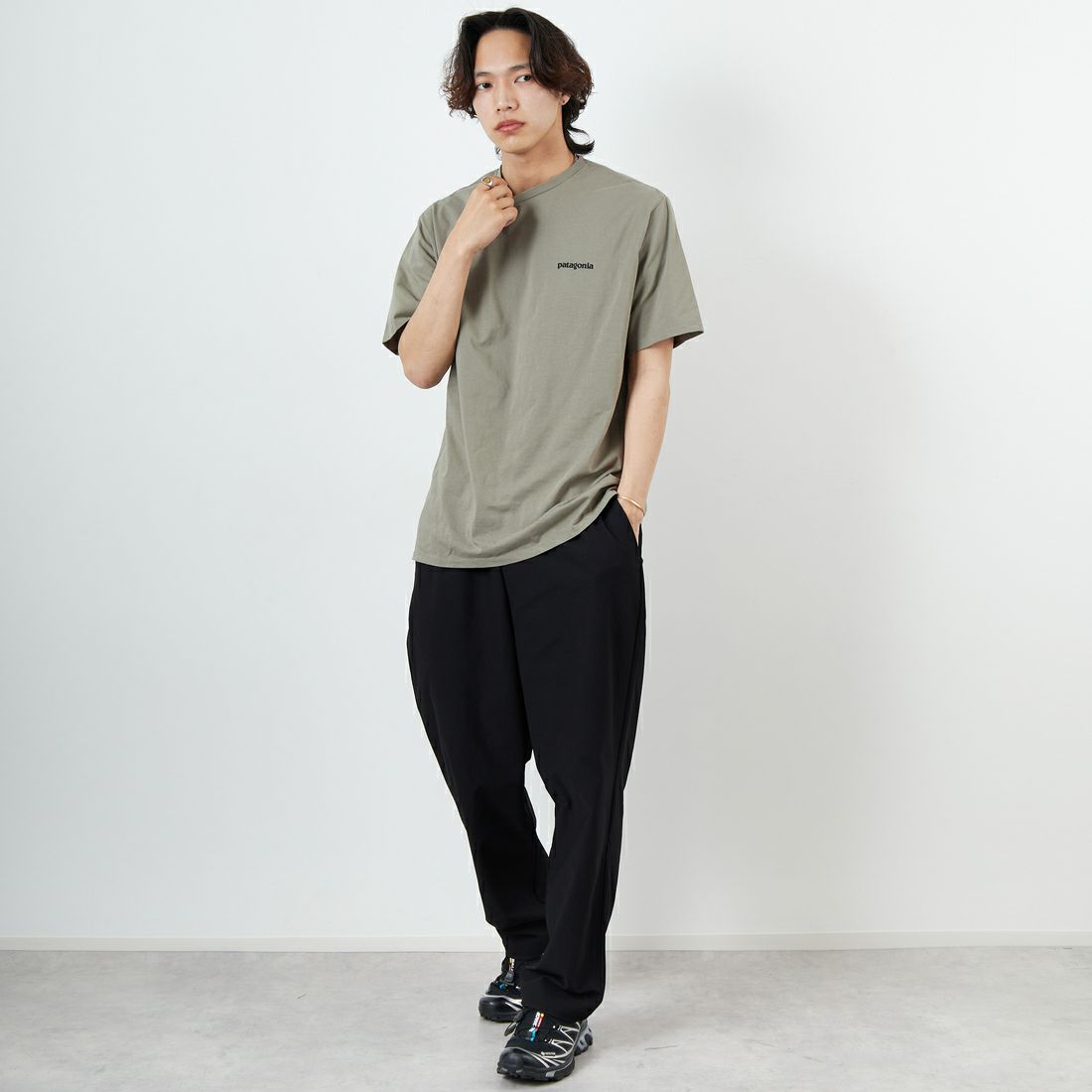 patagonia [パタゴニア] ホーム ウォータートラウト オーガニックTシャツ [37547] RVGN &&モデル身長：179cm 着用サイズ：L&&