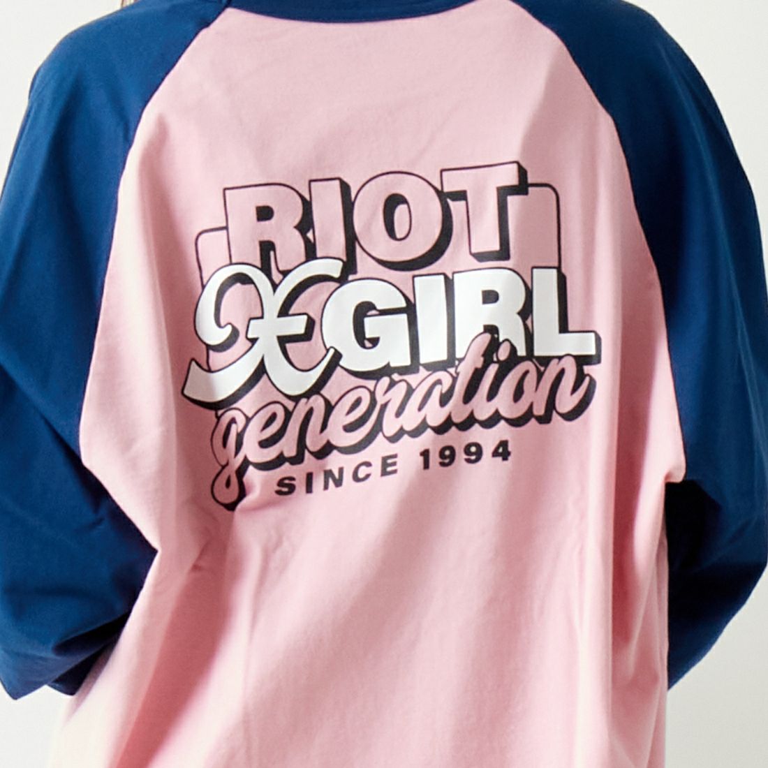 X-girl [エックスガール] ダブルロゴ ベースボールビッグTシャツ [105241011018] PINK