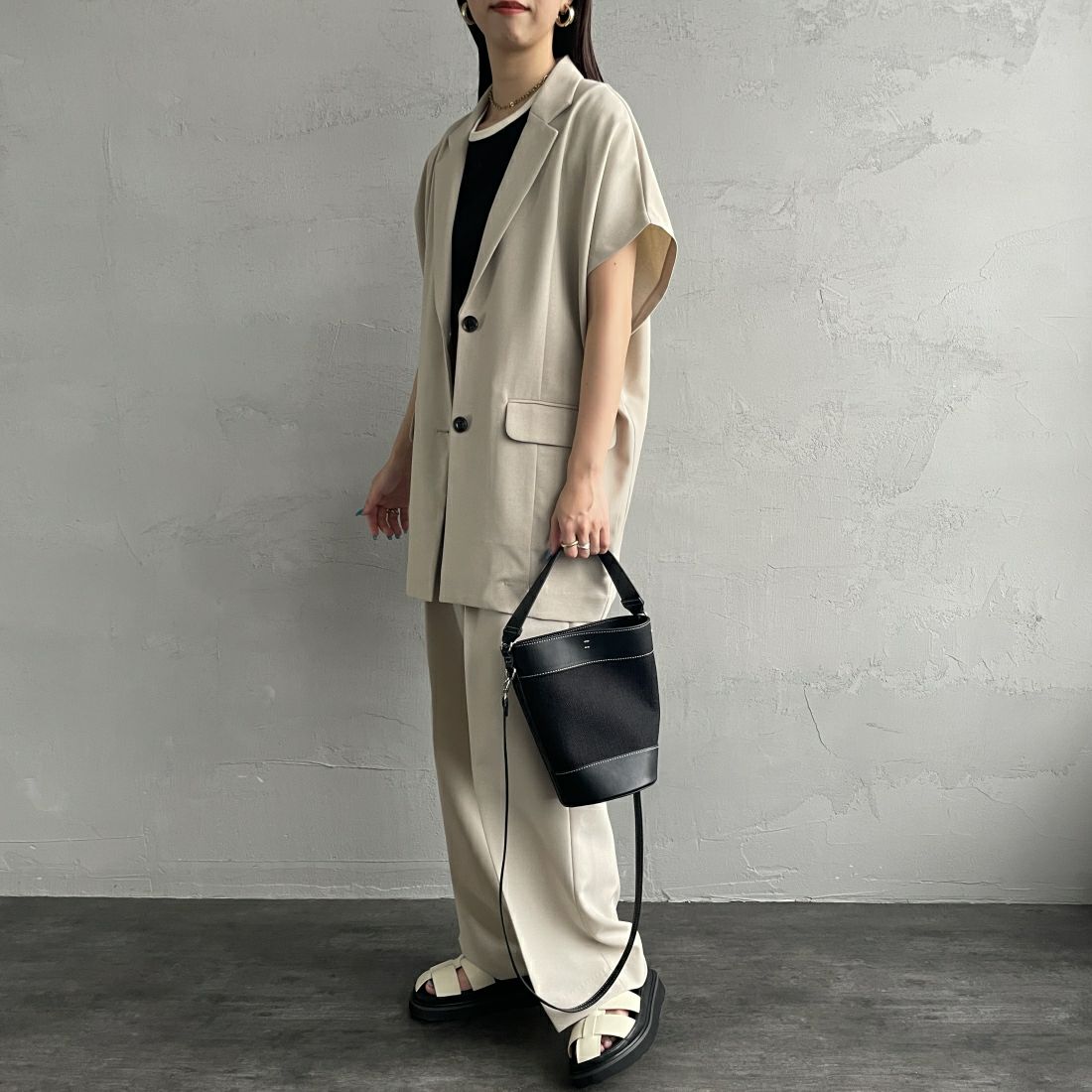 &MyuQ [アンドミューク] LUCIE ミニショルダーバッグ [MCB051] BLK/BLK