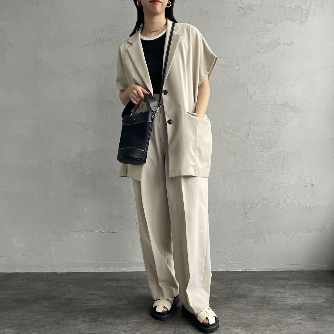 &MyuQ [アンドミューク] LUCIE ミニショルダーバッグ [MCB051] BLK/BLK