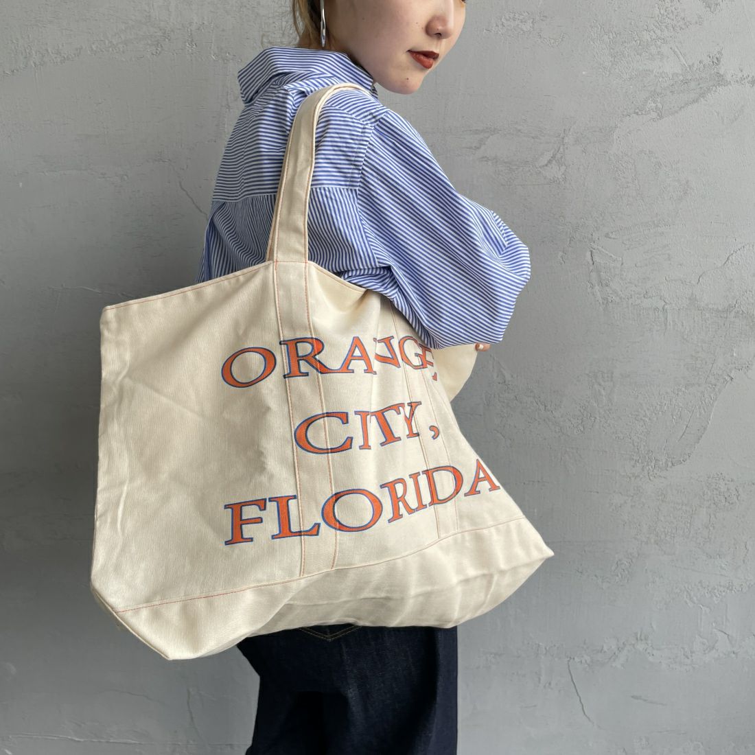 BAGMATI [バグマティ] ダックキャンバス トートバッグ [AN-230626] BEG/ORANGE