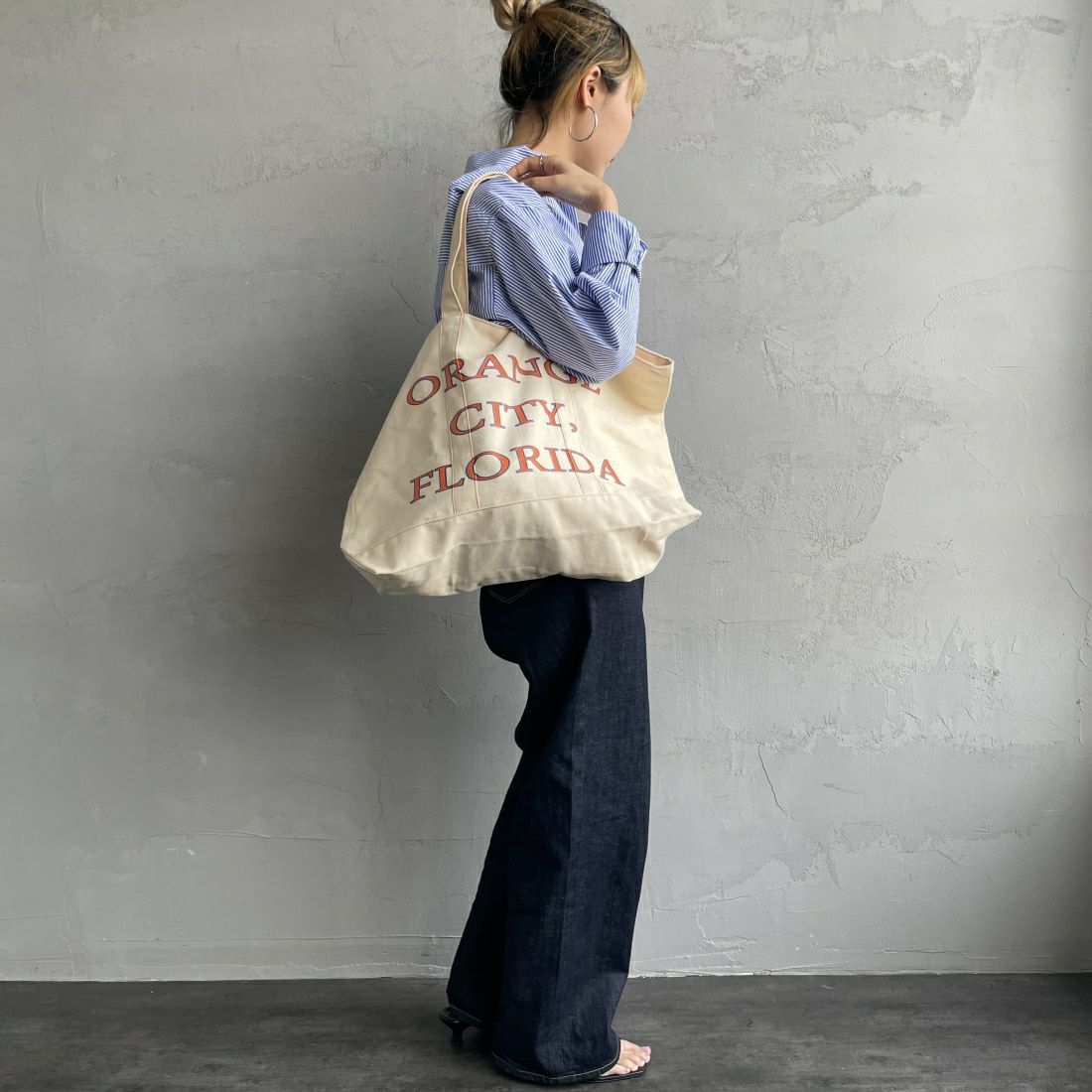 BAGMATI [バグマティ] ダックキャンバス トートバッグ [AN-230626] BEG/ORANGE