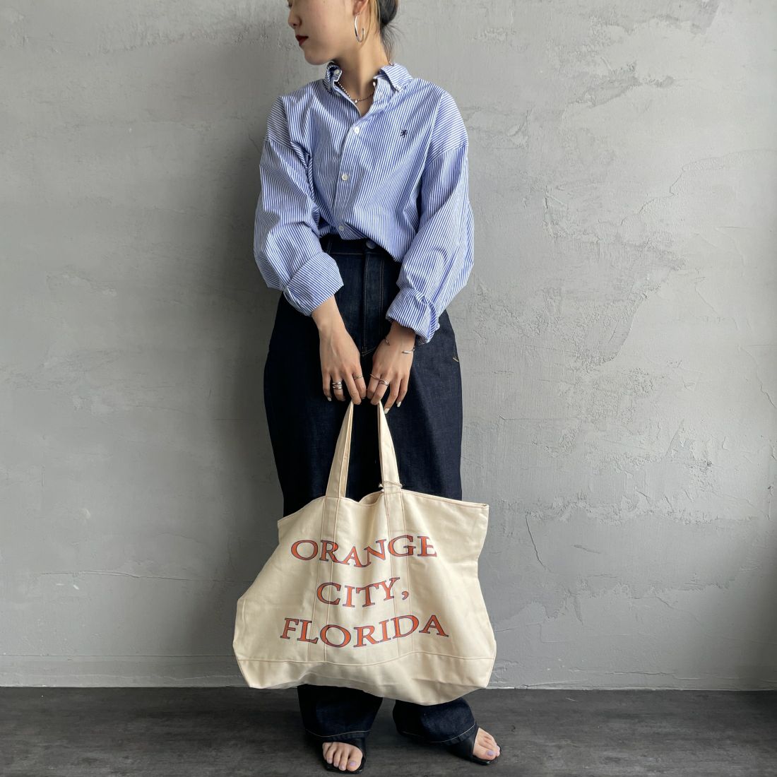 BAGMATI [バグマティ] ダックキャンバス トートバッグ [AN-230626] BEG/ORANGE