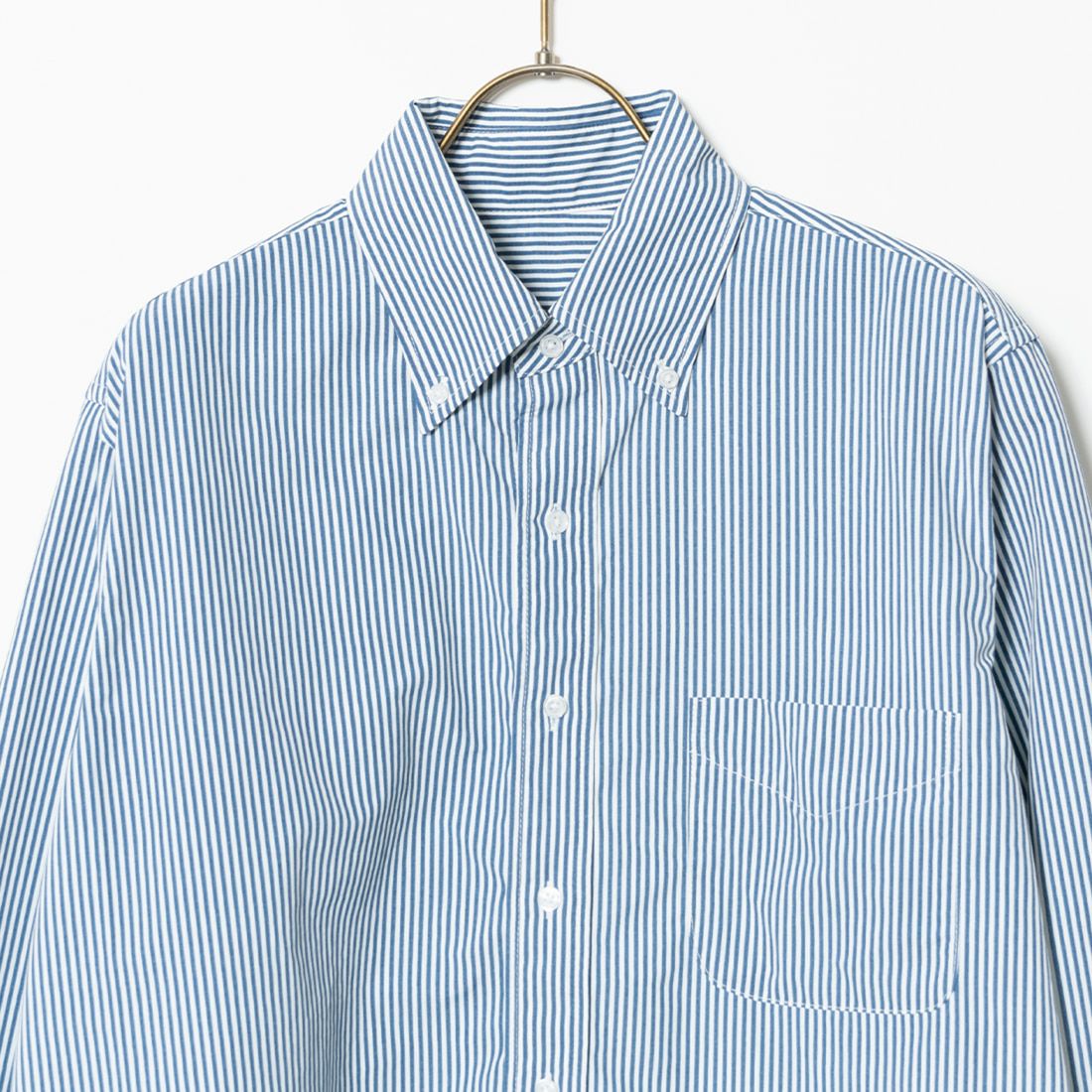 BURLAP OUTFITTER [バーラップ アウトフィッター] ストライプ ボタンダウンシャツ [GNERAL-BD-SHIRT-PRI] WHT/BLU ST