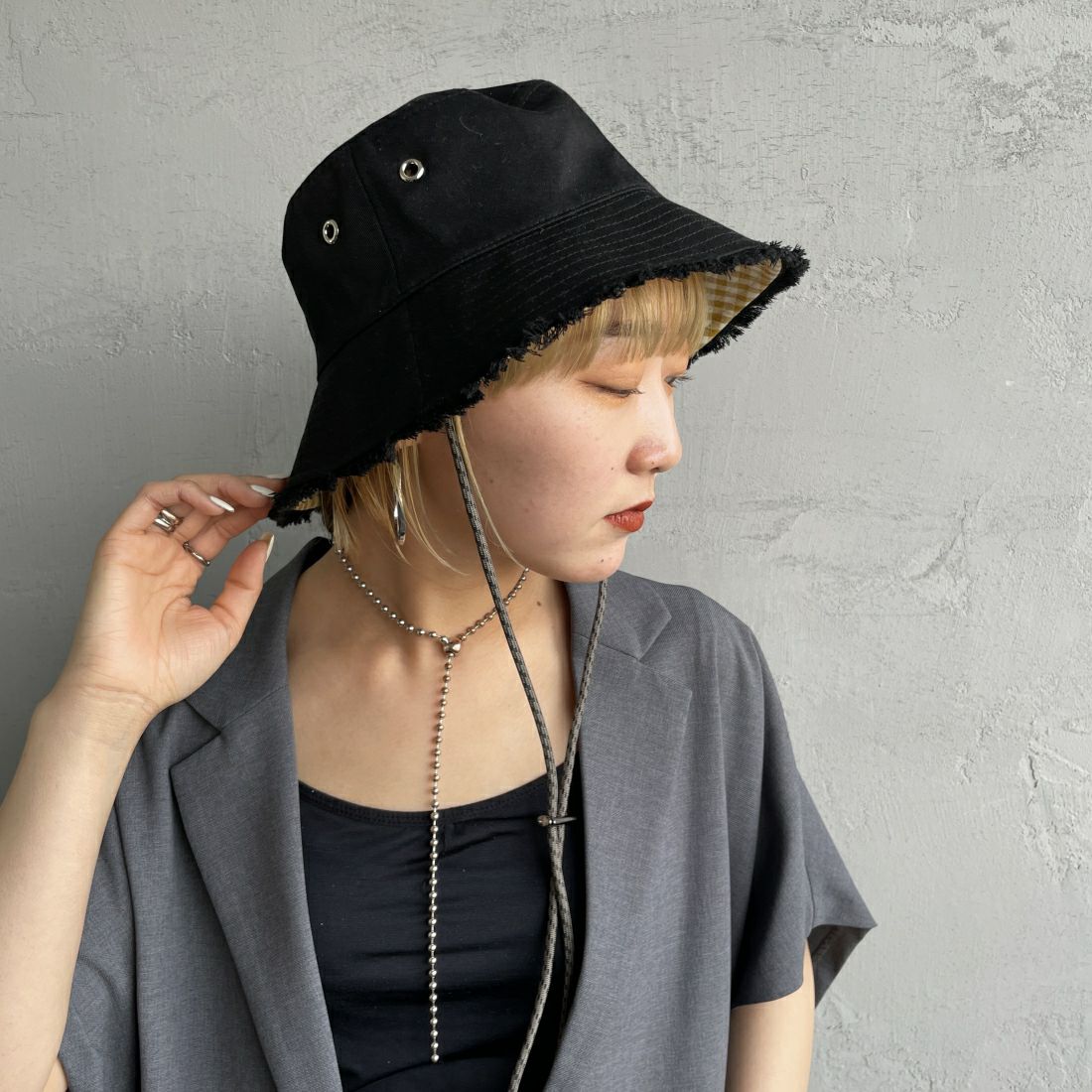 Casselini [キャセリーニ] リバーシブルバケットハット [234-110704] BLACK
