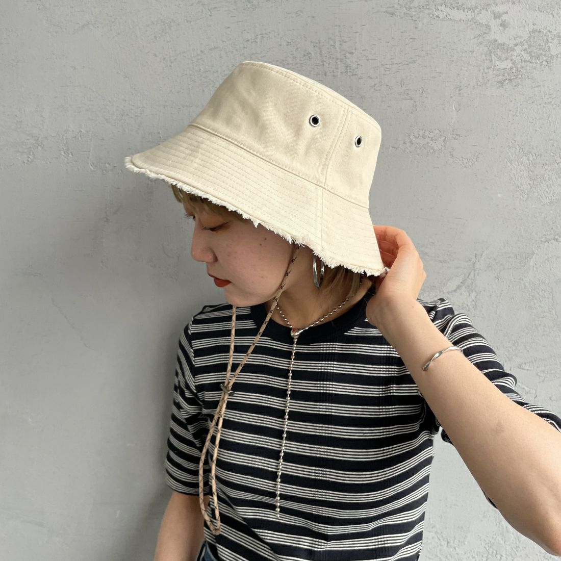 Casselini [キャセリーニ] リバーシブルバケットハット [234-110704] IVORY