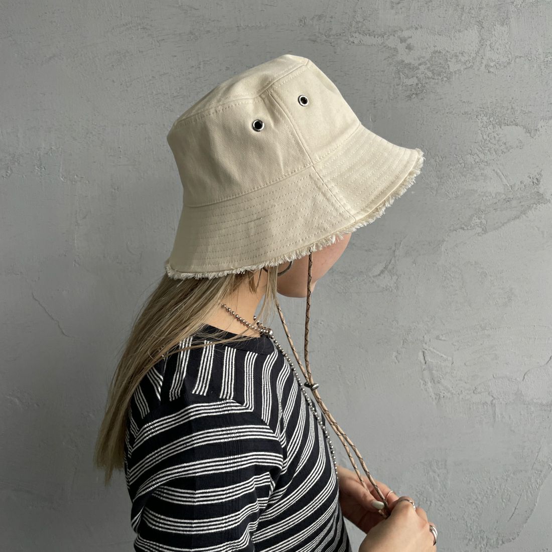 Casselini [キャセリーニ] リバーシブルバケットハット [234-110704] IVORY