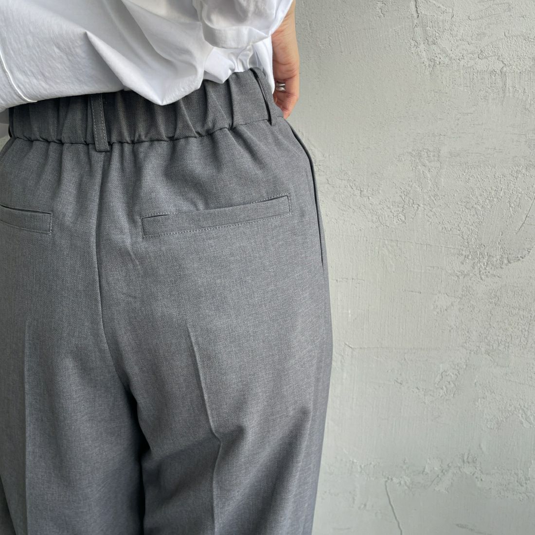 Jeans Factory Clothes [ジーンズファクトリークローズ] タックワイドパンツ [41086002] ﾁｬｺｰﾙ &&モデル身長：156cm 着用サイズ：0&&