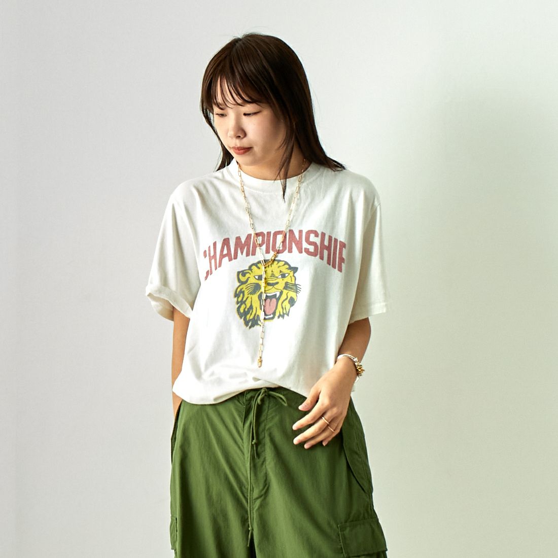 ARMY TWILL SANFORIZED [アーミーツイル サンフォライズド] ナイロンOX カーゴパンツ [AM-2415002] KHAKI &&モデル身長：167cm 着用サイズ：S&&