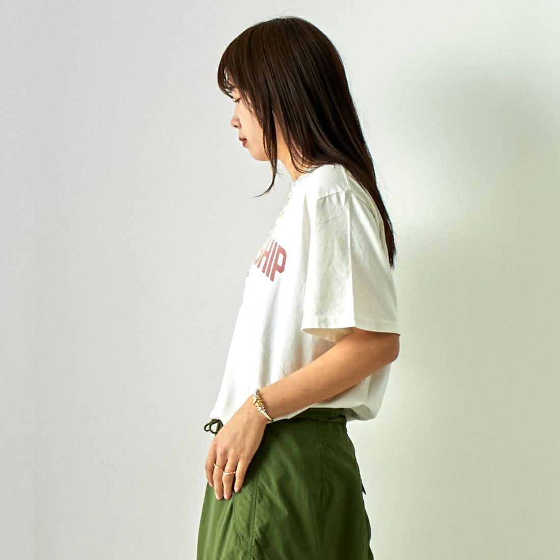 ARMY TWILL SANFORIZED [アーミーツイル サンフォライズド] ナイロンOX カーゴパンツ [AM-2415002] KHAKI &&モデル身長：167cm 着用サイズ：S&&
